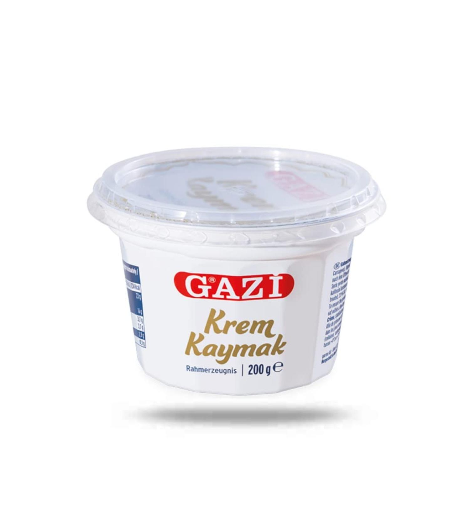 Gazi Krem Kaymak - 6x200g | 100% Cow's Milk Cream 23% Fat | Delicious for Desserts & Spreads - Vegetarian & Heat-treated - Buy Online on SooperMarket.com