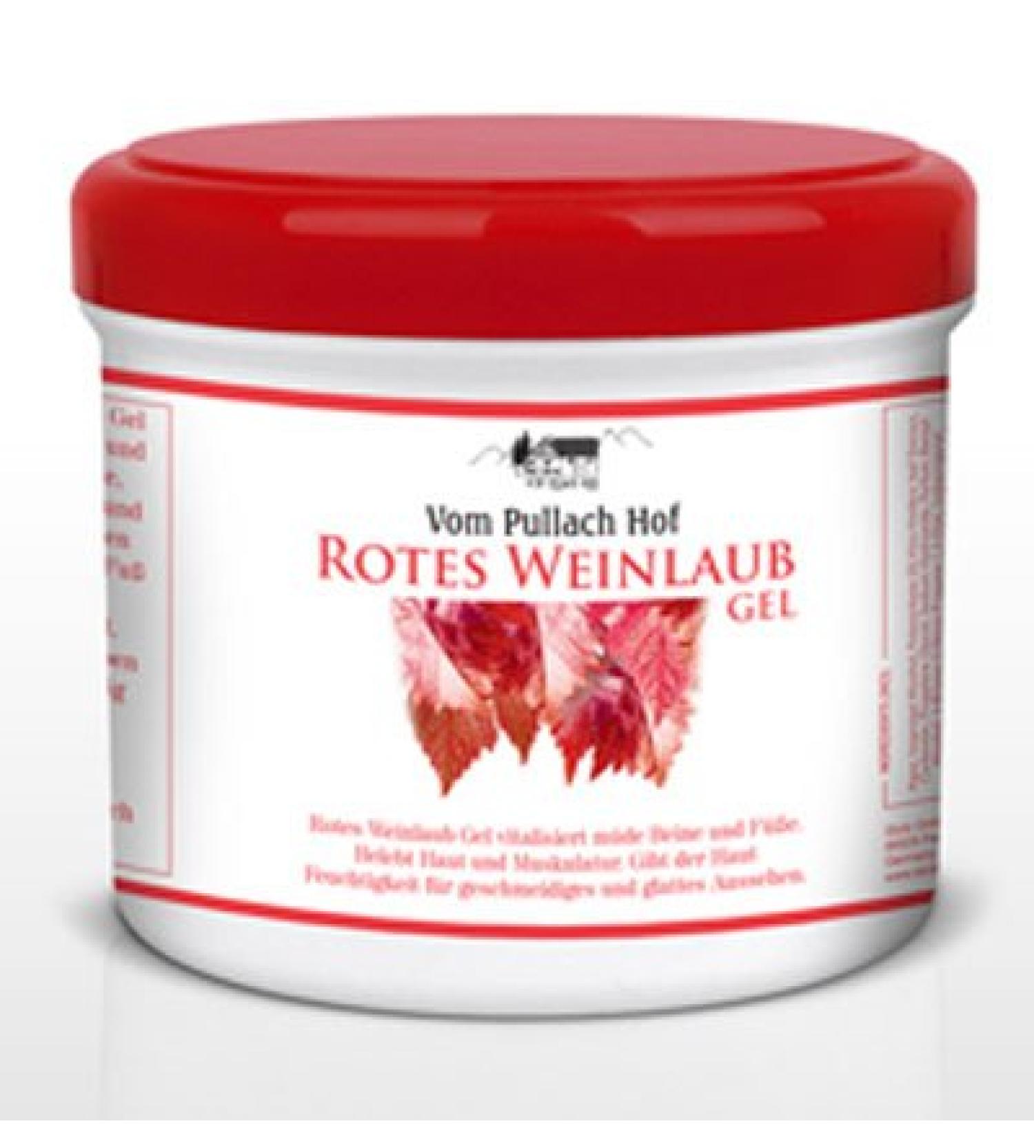 6x Red vine leaf gel 500ml - from Pullach Hof revitalizes tired legs and feet