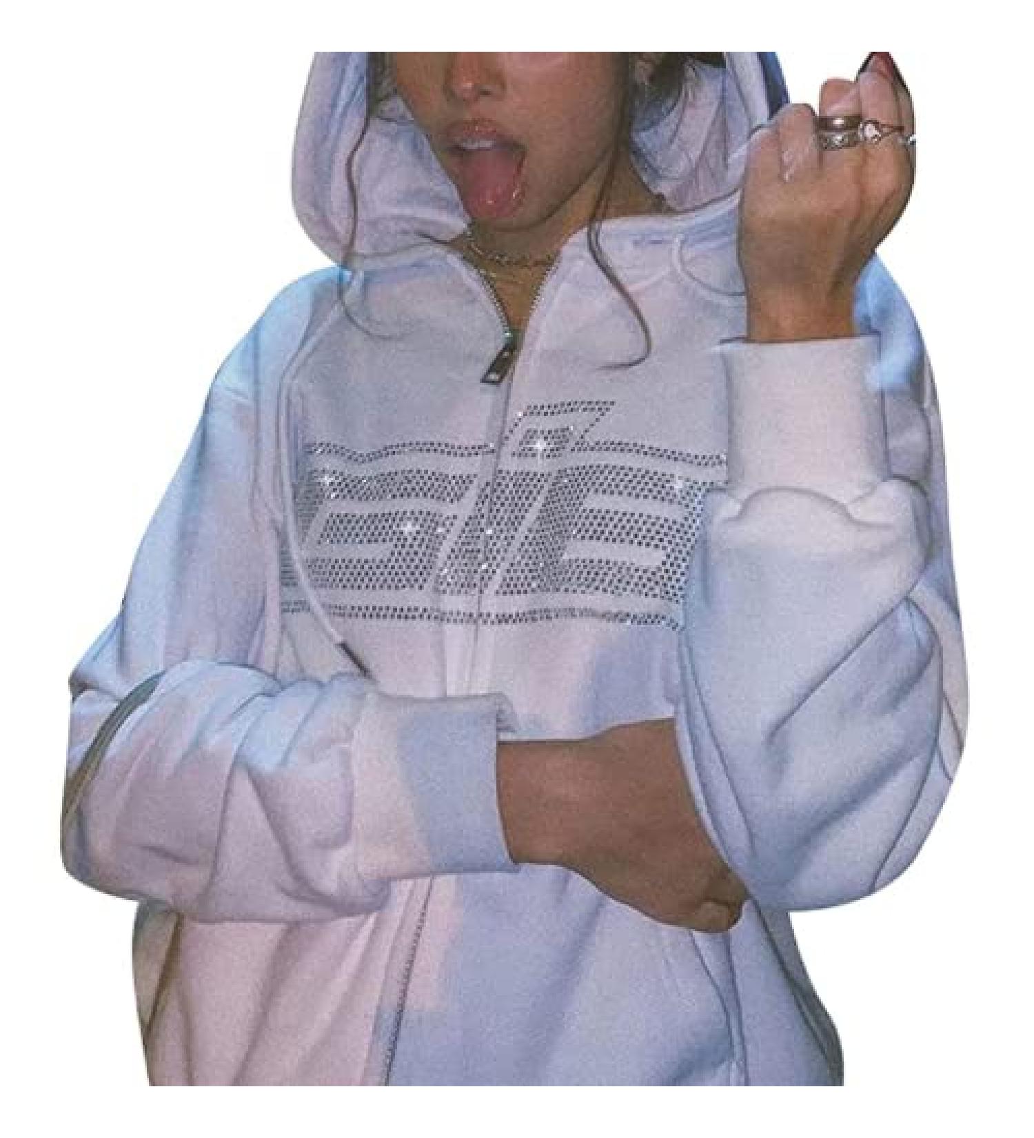 Women's Zip Up Skull Streetwear Hoodie Jacket - Winter Hooded Sweatshirt Coat for Teen Girls - Buy Online on SooperMarket.com