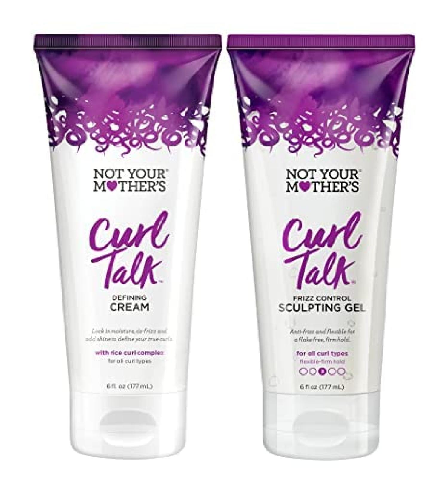 Not Your Mother's Curl Talk Frizz Control Sculpting Gel & Defining Cream (2-Pack) - Rice Curl Complex for All Curly Hair Types - Buy Online on SooperMarket.com