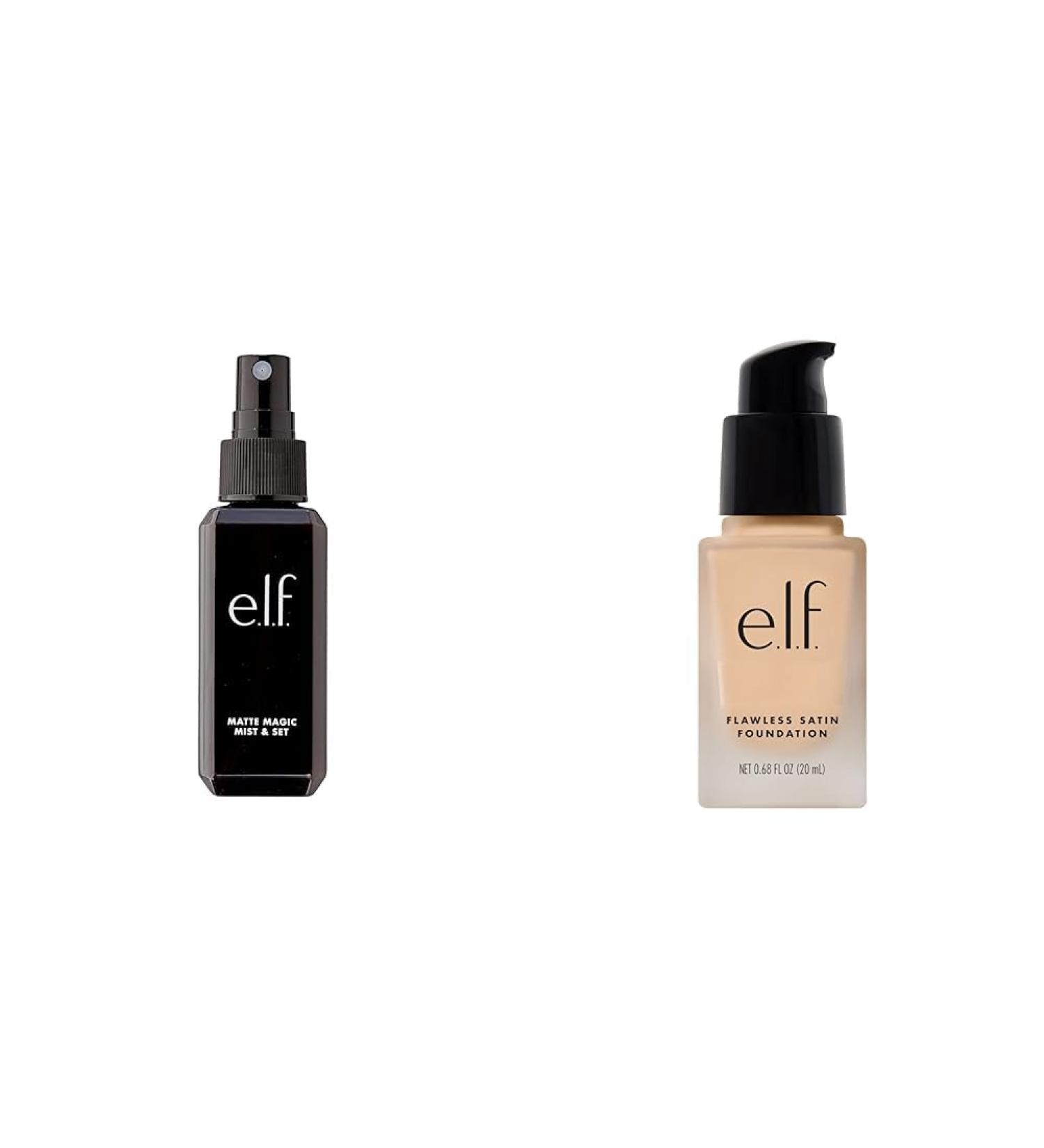 e.l.f. Matte Magic Mist & Set - Small Lightweight Long Lasting Mattifying Revitalizes & Flawless Finish Foundation Lightweight & Medium Coverage Semi-Matte Finish Light Ivory Make Up + Light Ivory 0.68 Fl Oz - Buy Online on SooperMarket.com