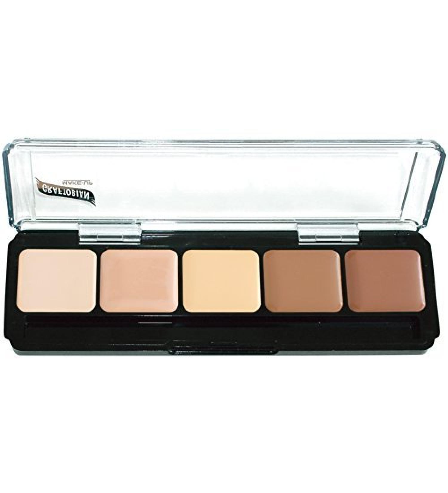 Graftobian HD Glamour Cr me Foundation Palette - Highlight & Contour Light | 5 Color Cream Makeup Palette for Full Coverage and Definition - Light Skin Tones - Buy Online on SooperMarket.com