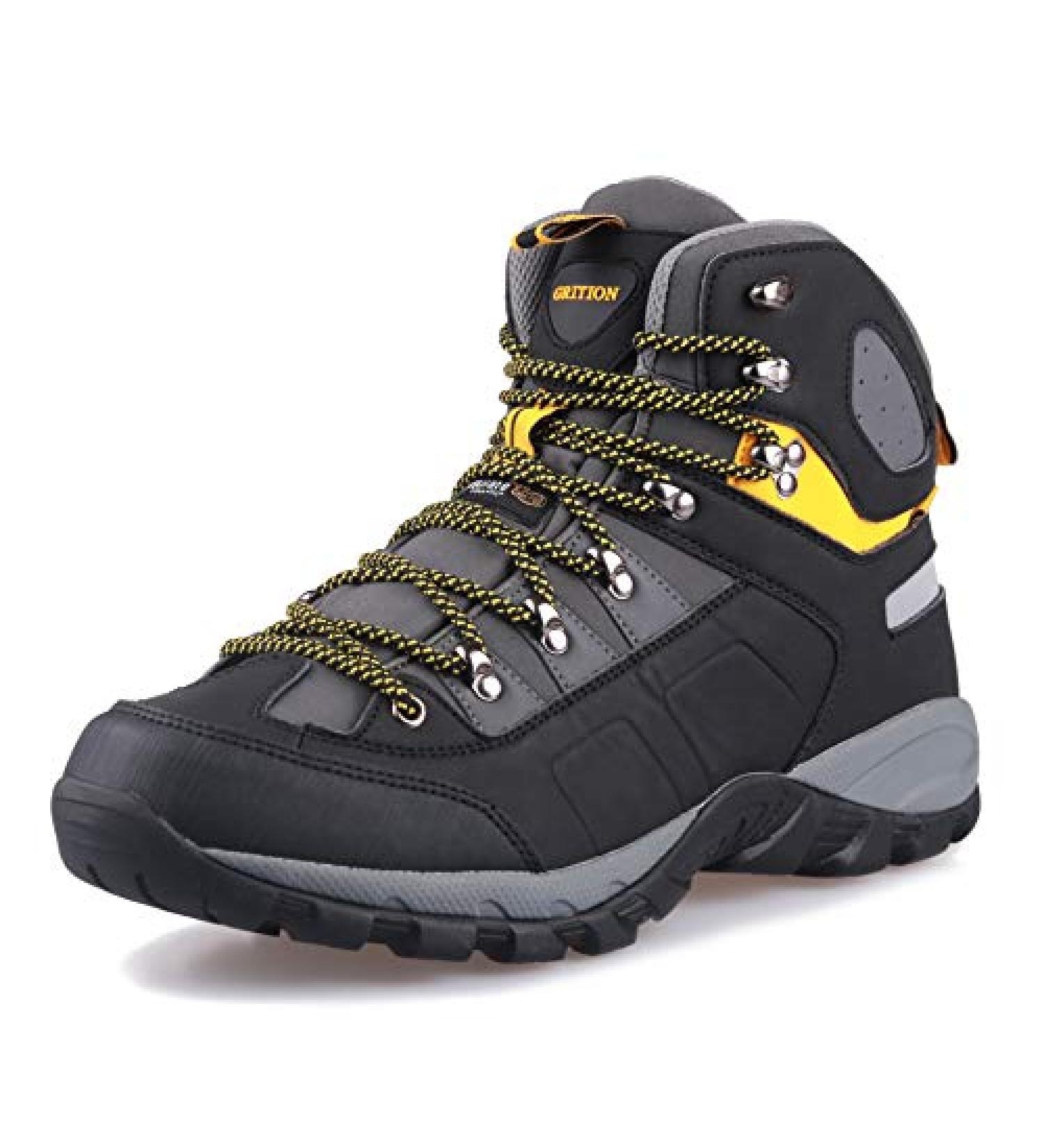 GRITION Men's Waterproof Hiking Boots - Lightweight Ankle High Outdoor Shoes 10.5 Yellow - Buy Online on SooperMarket.com