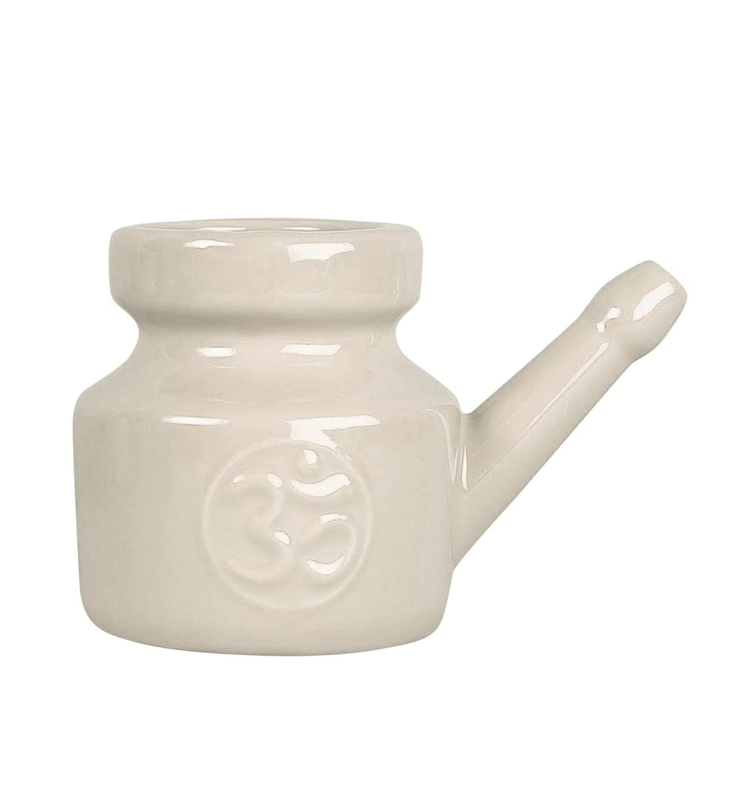 piuryue 350Ml Ceramic Neti Pot Nose Cleaning Pot Leakproof Spout Pot for Nasal Rinsing Nose Washing Men Women Grey - Buy Online on SooperMarket.com