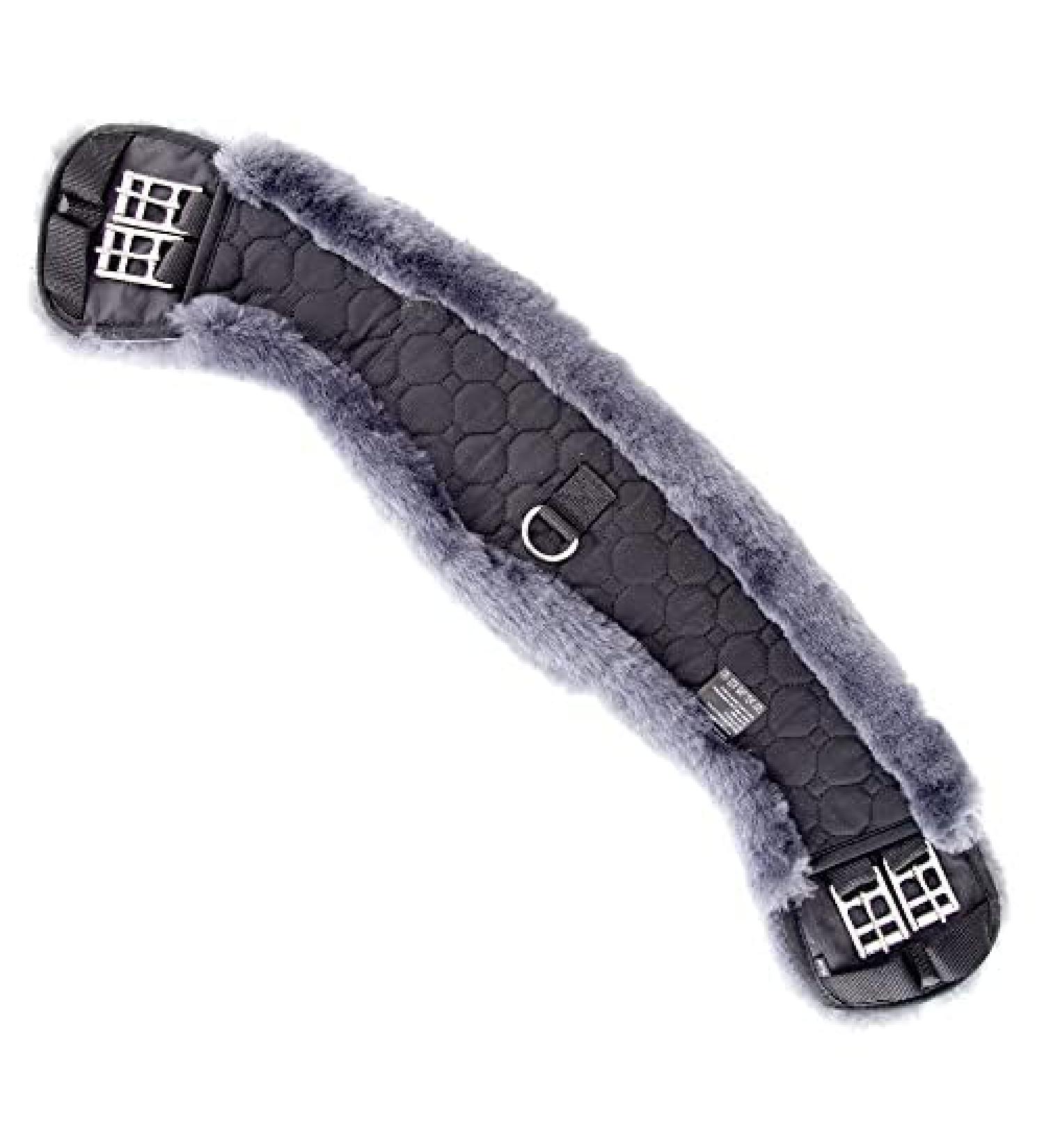 Merauno Lamb Wool Moon Belt - Premium Dressage Saddle Belt Anatomically Designed for Slip Resistance Available in Nature Black Brown Anthracite (70cm) - Buy Online on SooperMarket.com