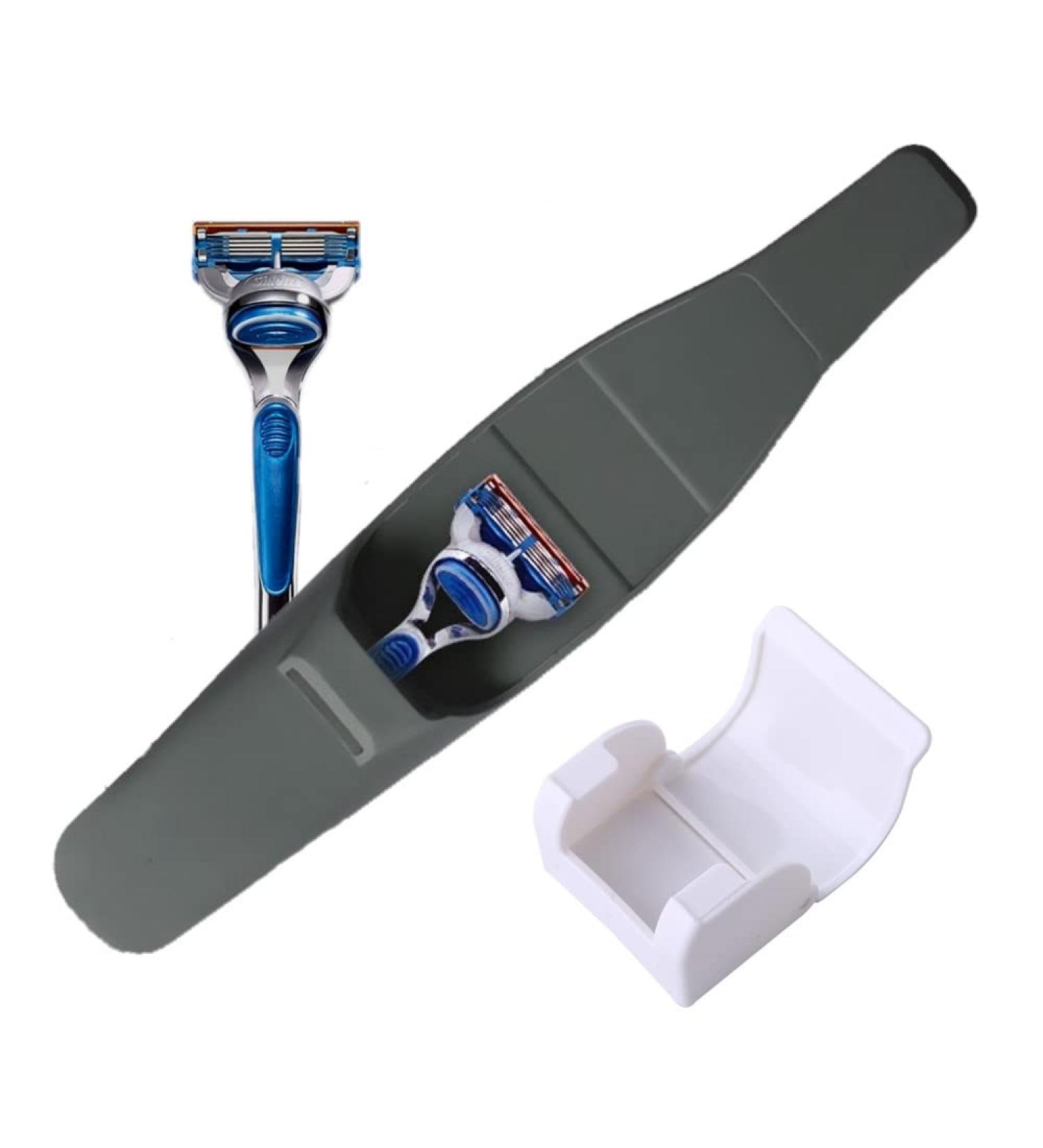 Silicone Travel Razor Case & Holder Set - Gray & White | Razor Protector for Manual Razors - Buy Online on SooperMarket.com