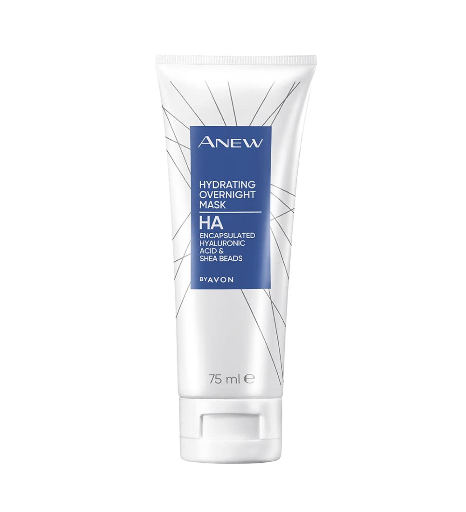 Avon Anew Hydrating Overnight Mask with Hyaluronic Acid and Shea Butter to Boost Skin's Moisture and Reduce Fine Lines 75ml - Buy Online on SooperMarket.com