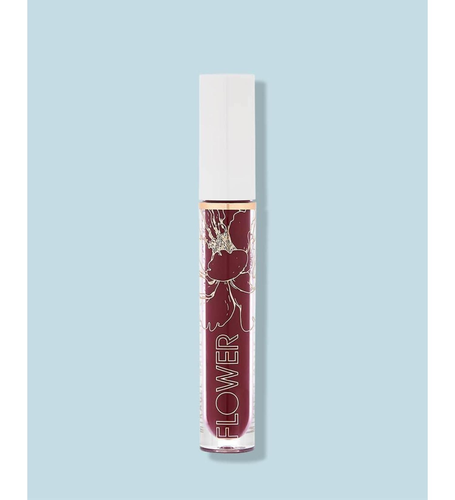 Flower Beauty Miracle Matte Liquid Lip Color - Vividly Bold & Creaseless Matte Liquid Lipstick Comfortable All Day High Impact Makeup Color (Black Cherry)