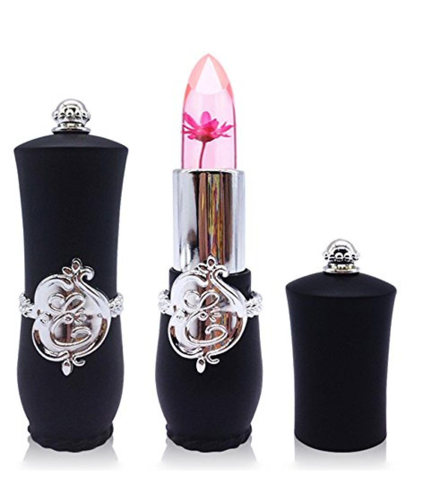 LZPCarra Colour Flower Lipstick Light Lips Beauty Jelly Isthmus Temperature Change Butter Slime (F One Size) one size F