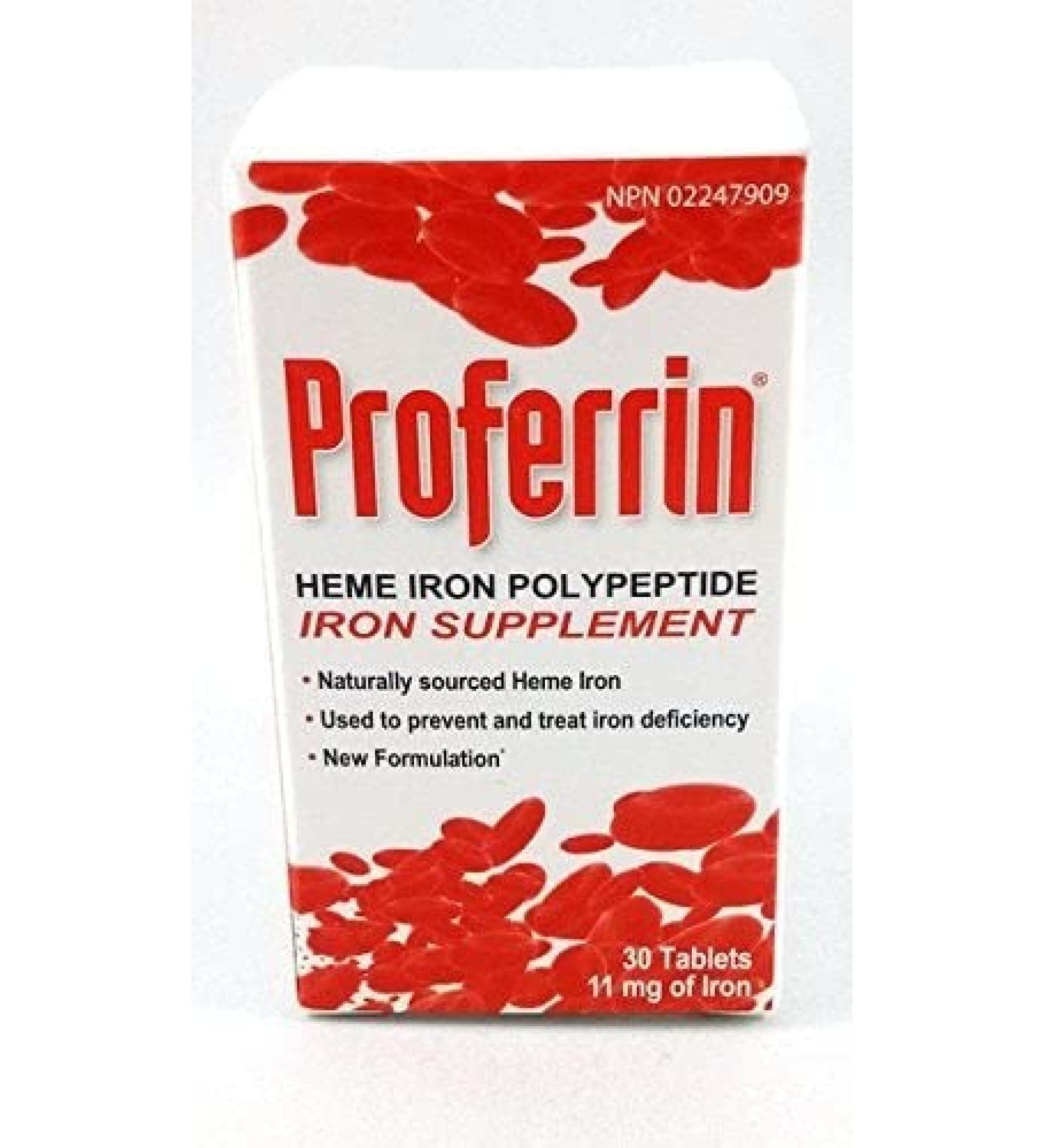 Proferrin 11mg Heme Iron 90Tablets - Buy Online on SooperMarket.com