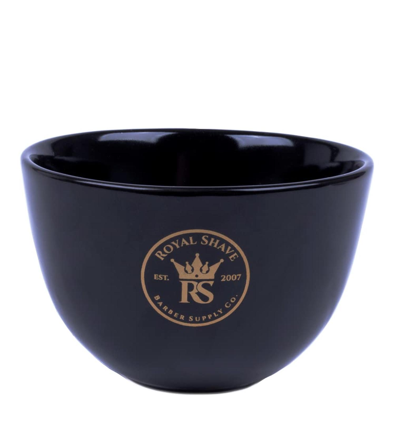ROYAL SHAVE Ceramic Textured Shaving Bowl - Large Black Soap & Cream Dish for Rich Lather - Buy Online on SooperMarket.com
