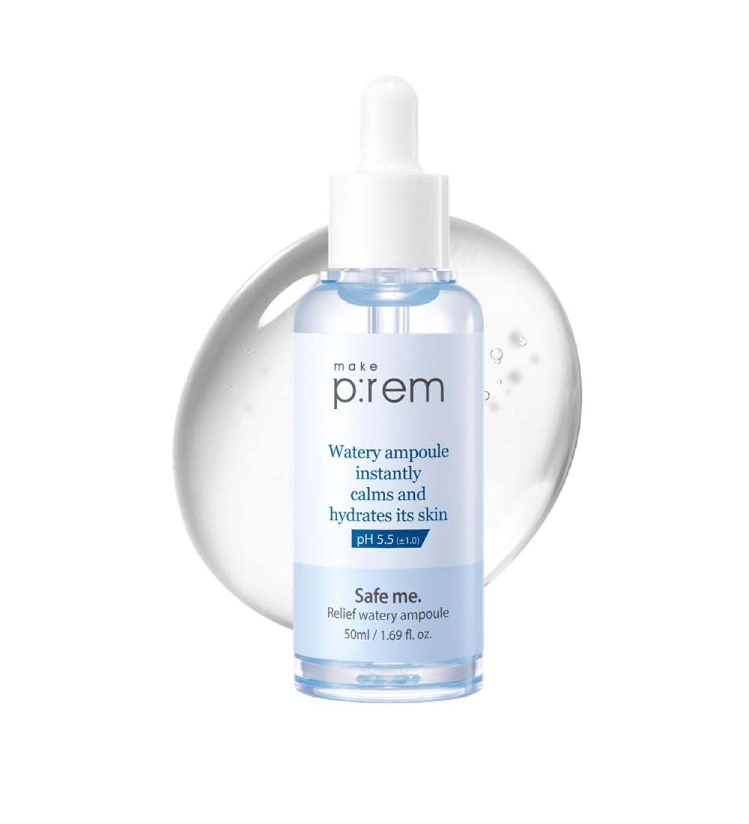 MAKEP:REM Safe me Relief Watery Ampoule - Lightweight Quick Absorbing Facial Ampoule for Oily & Dry Skin - 50ml - Buy Online on SooperMarket.com