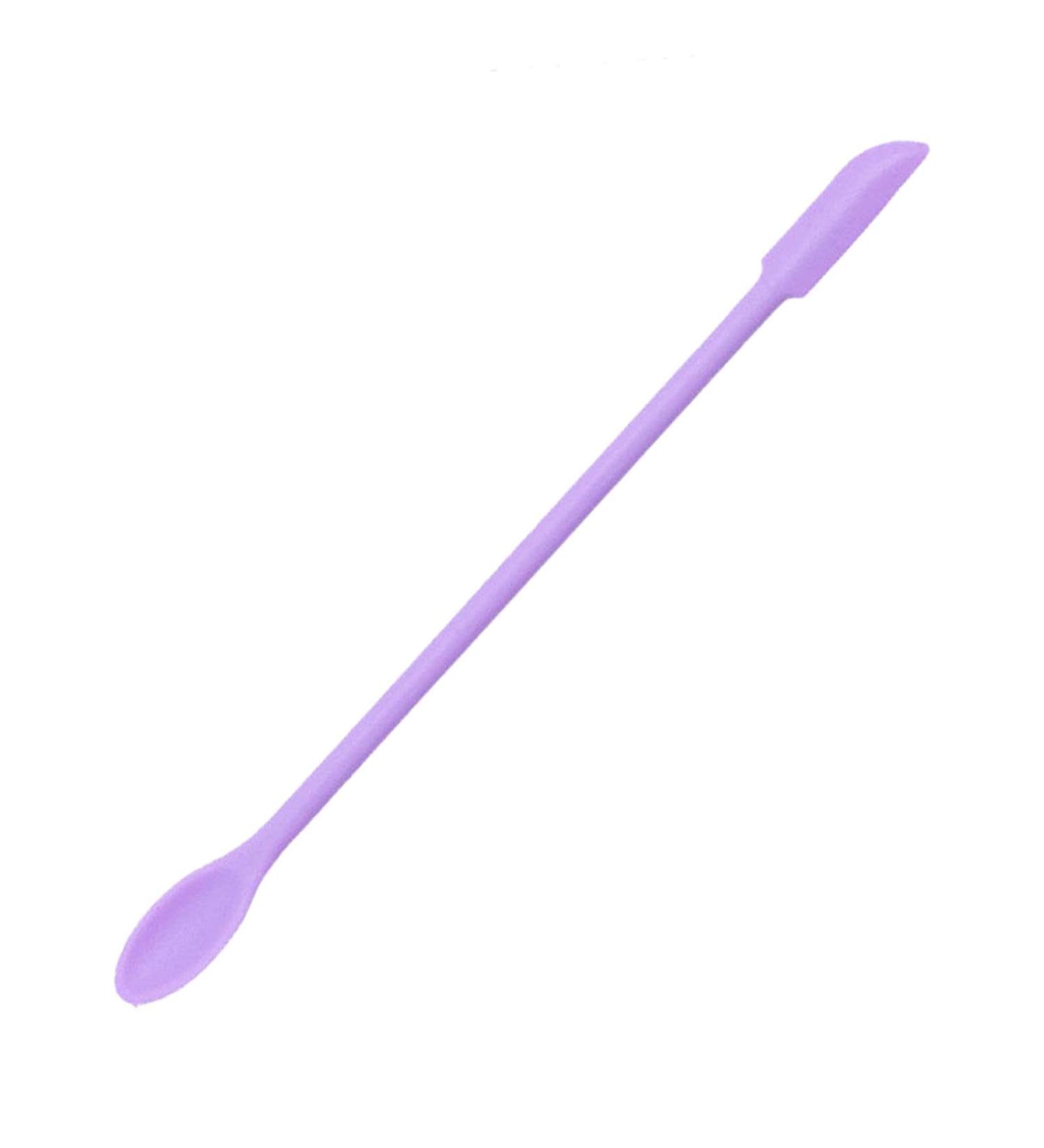 Versatile Silicone Double-End Spatula for Cooking & Cosmetics - Anti-Brewing Stamp Wax Scrap Tool in Violet - Buy Online on SooperMarket.com