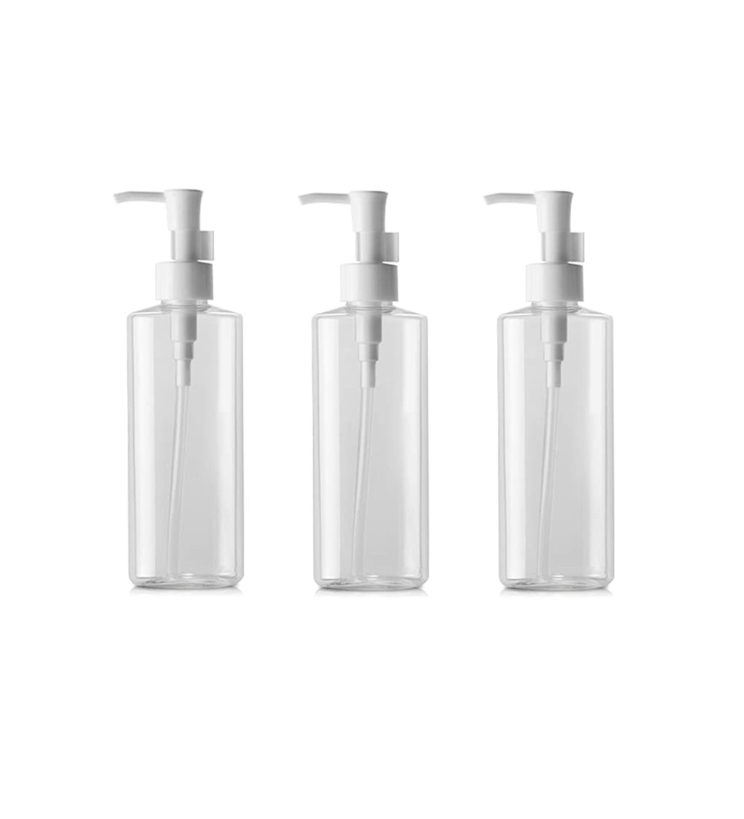 3Pcs 100ml Empty Refillable Clear Plastic Pump Bottle Travel Bottle Make Up Cosmetic Container Dispenser for Lotion Shampoo 100ml/3.4oz - Buy Online on SooperMarket.com