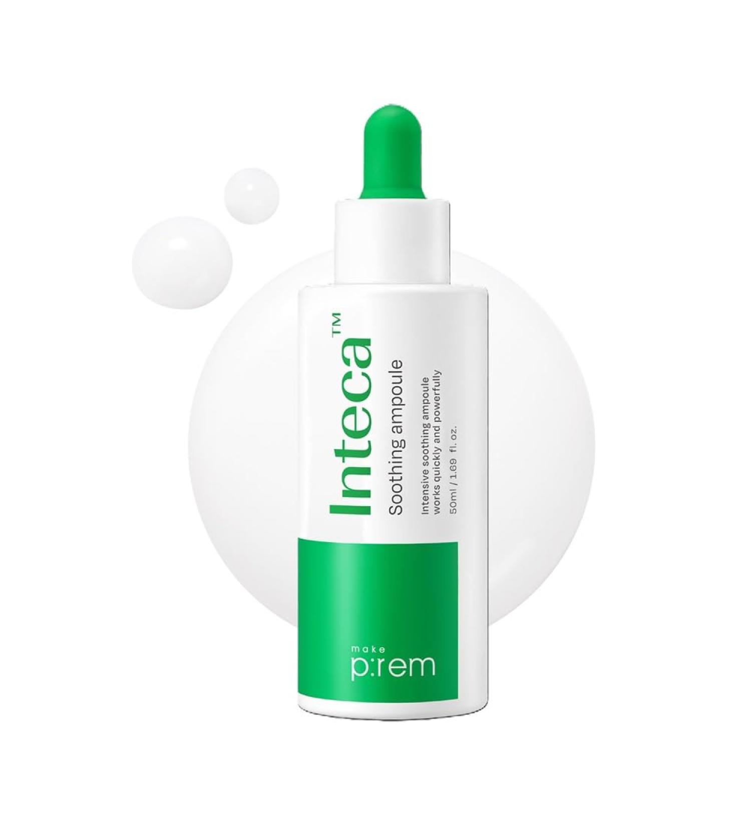 MAKE P:REM INTECA Soothing Ampoule | Intensive Calming Serum | Korean Skin Care | EVE VEGAN | 50ml - Buy Online on SooperMarket.com