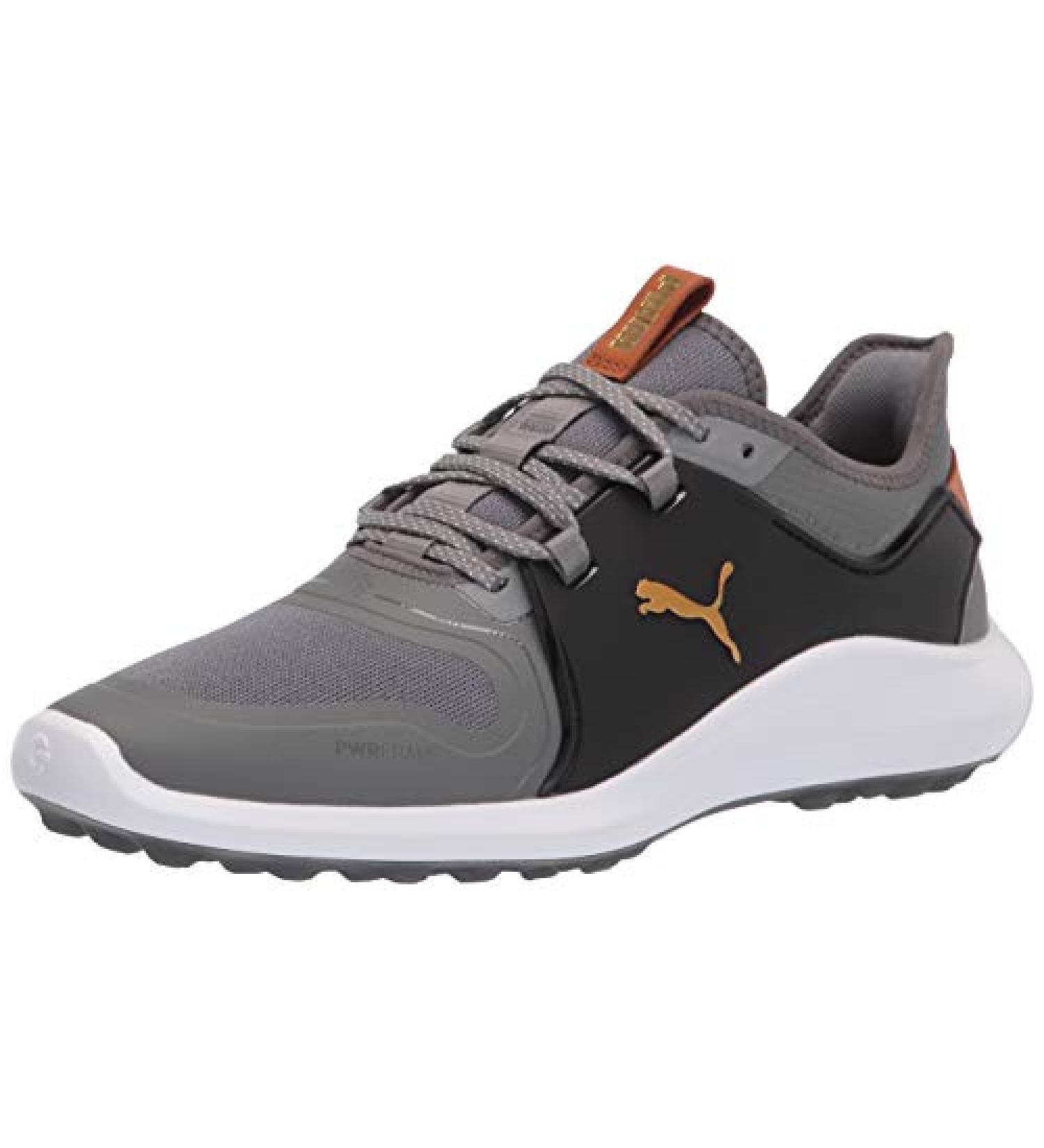 PUMA Men's Ignite Fasten8 Golf Shoe 10.5 - Quiet Shade/Gold/Puma Black - Buy Online on SooperMarket.com