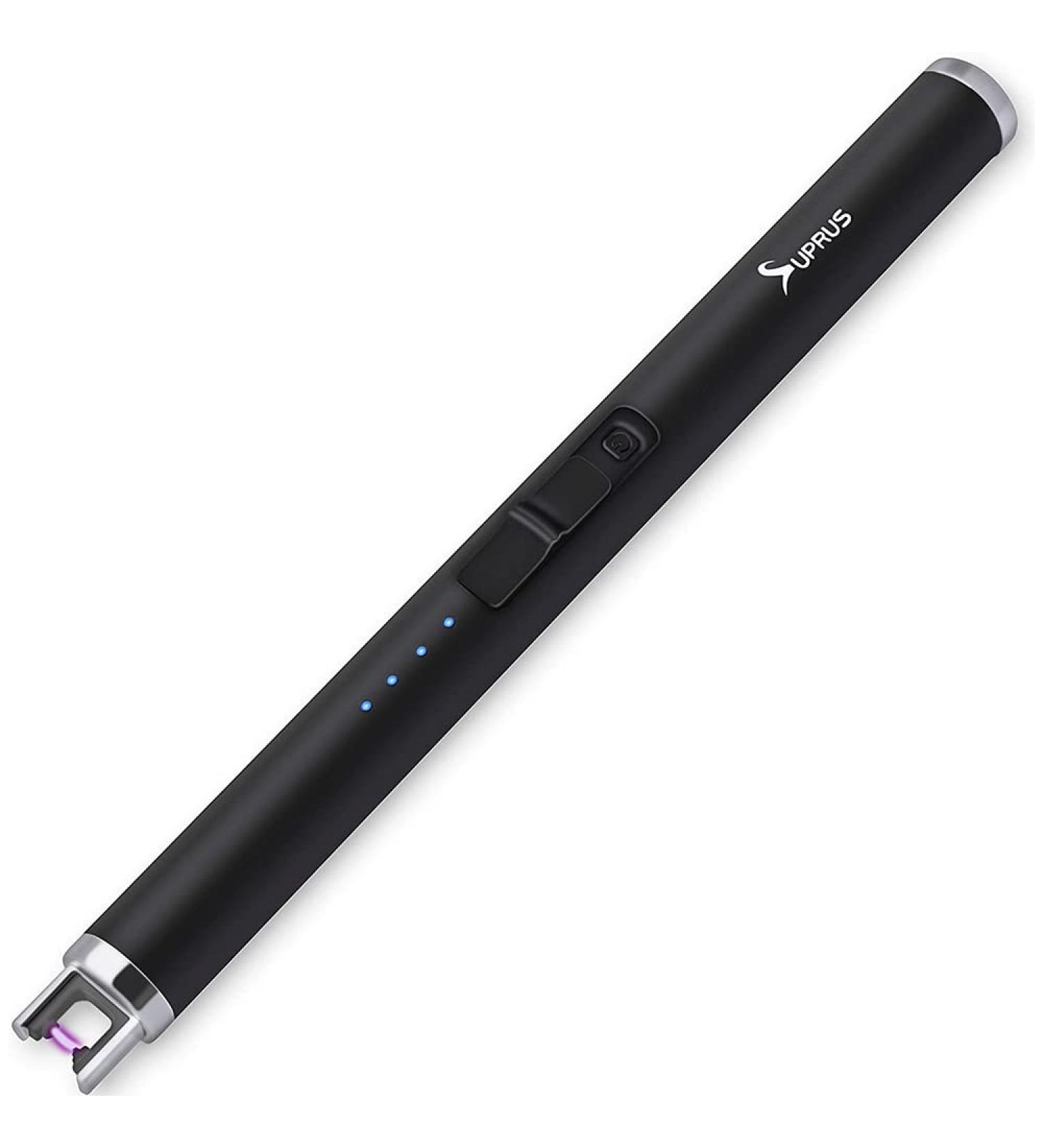 SUPRUS USB Type C Rechargeable Lighter with Upgraded LED Battery Display Safety Switch Flameless Plasma Windproof for Candle Cooking BBQs Fireworks Electric Black - Buy Online on SooperMarket.com