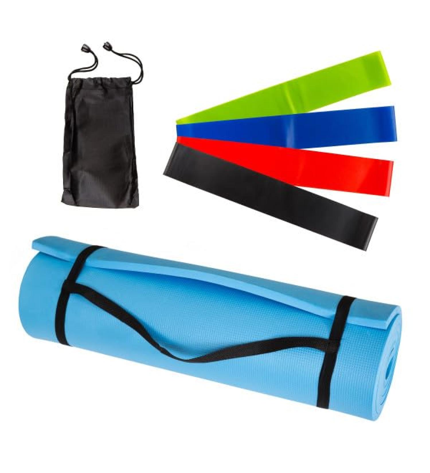 Wakeman Resistance Bands & 1/4in Yoga Mat - Premium Exercise Gear for Home & Travel | Shop Internationally - Buy Online on SooperMarket.com