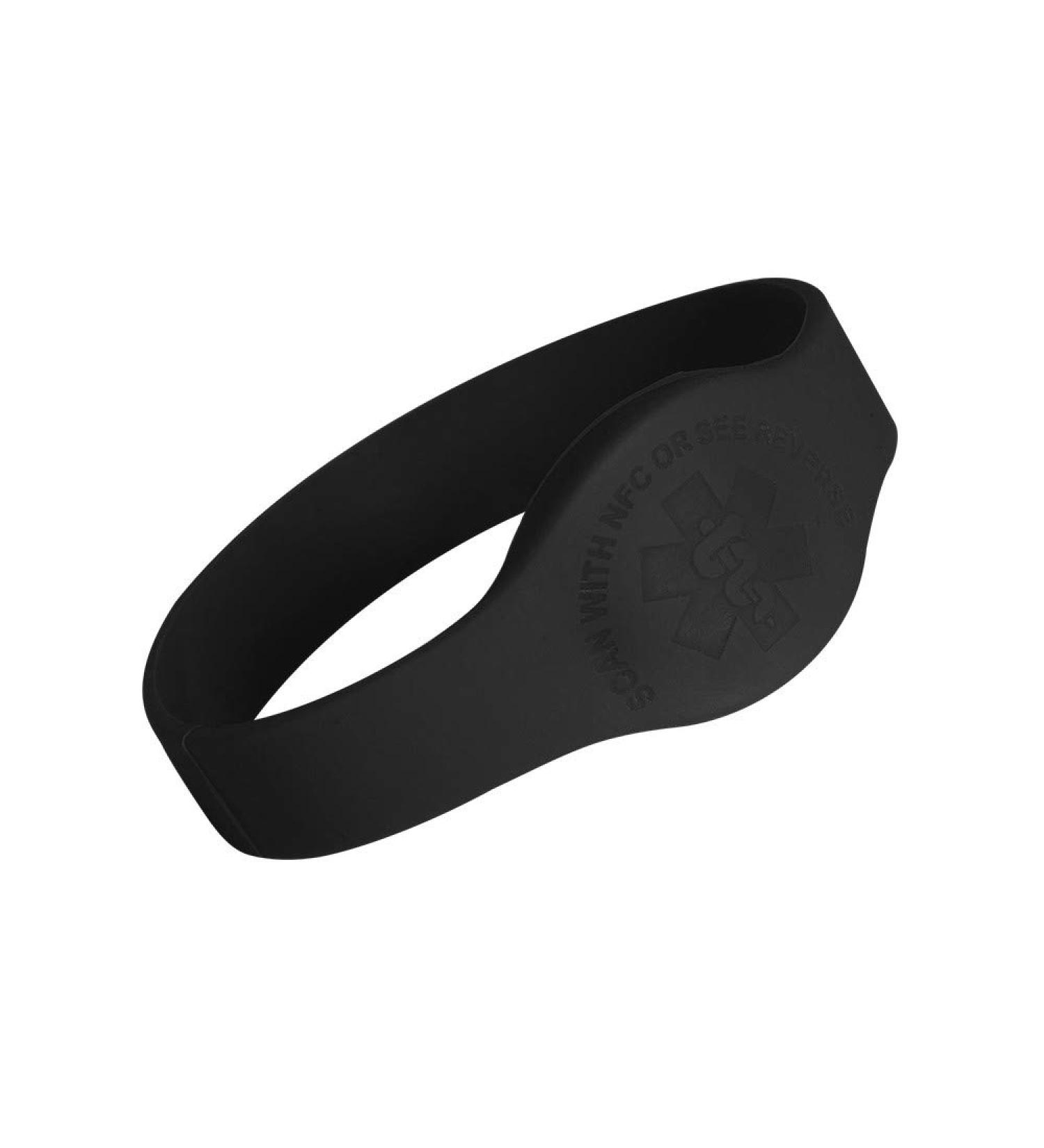 Tap2Tag 189mm Large Black Teardrop Medical Alert Wristband - Stay Safe & Stylish - Buy Online on SooperMarket.com