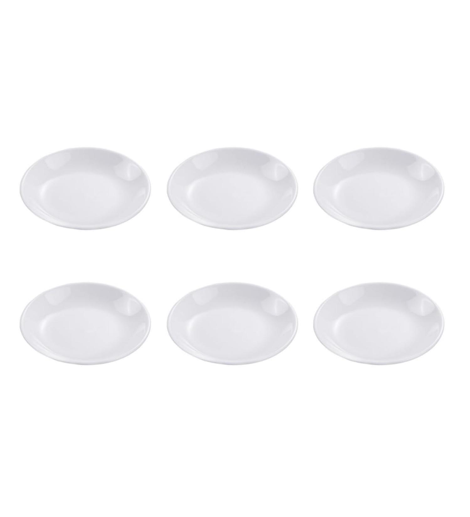 Zerodeko 6pcs Ceramic Saucer Sauce Storage Container Snack Bowl Japanese Soy Sauce 5inch Round Plate Pinch Prep Bowls Ketchup Seasoning Small Dipping Snack Plate Ceramics White re-usable - Buy Online on SooperMarket.com
