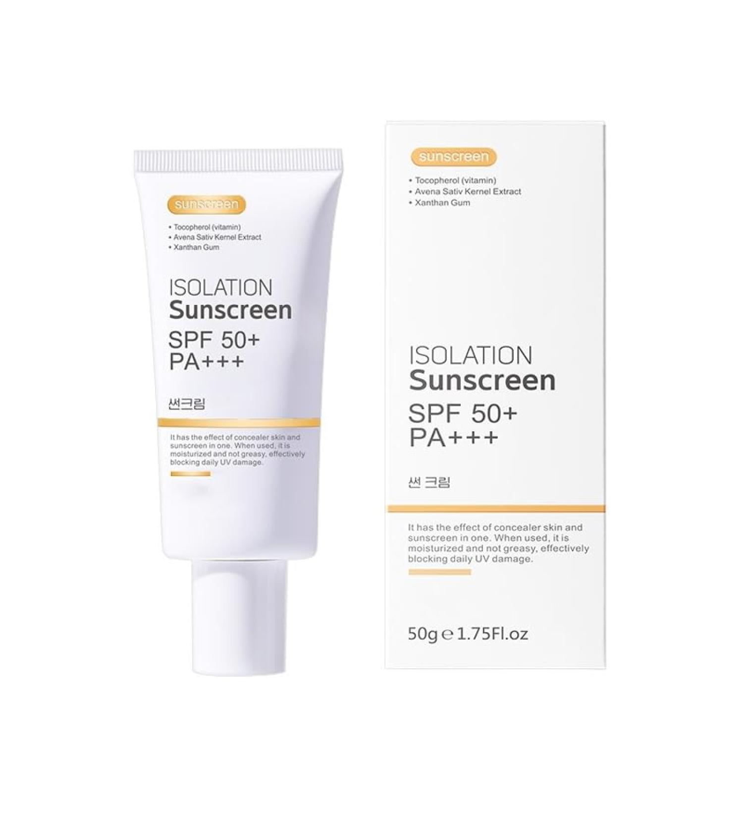 Isolation Sunscreen SPF 50 Sunscreen Cream UV Isolation Face Sun Cream SPF 50 Face Moisturiser UV Sun Screen Protector for Face and Body Sunscreen Isolation lotion
