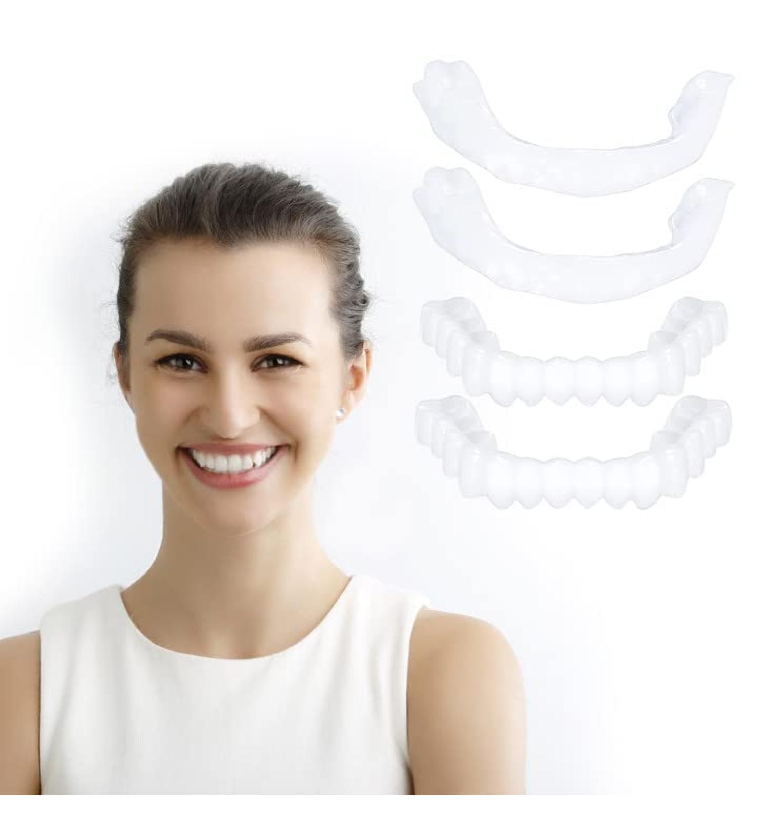 2 PCS Fake Dentures Teeth for Women and Men - Temporary Dental Veneers for Natural Restoration and Comfort - Protect Teeth & Regain Confident Smile - Natural Shade-n2 - Buy Online on SooperMarket.com