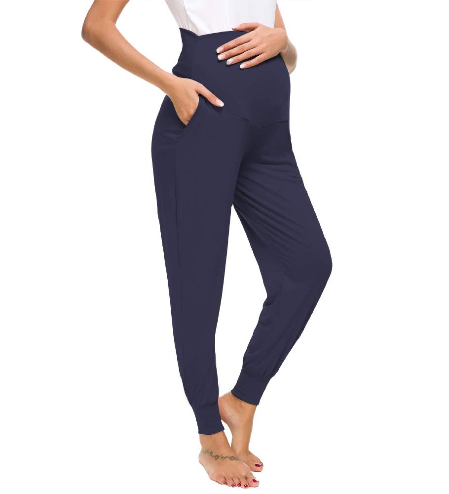Love2Mi Maternity Women's Casual Lounge Jogging Pants | Stretchy & Comfortable | Navy Blue - Buy Online on SooperMarket.com