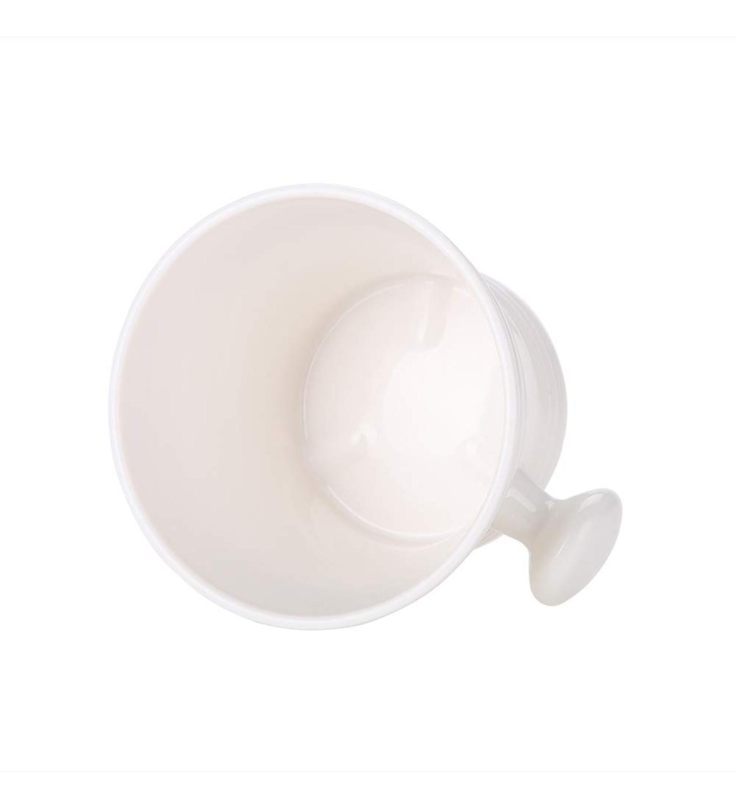 Men's Shaving Bowl - Foaming Plastic Soap Shell in White | Premium Shaving Accessories for a Smooth Shave - Buy Online on SooperMarket.com