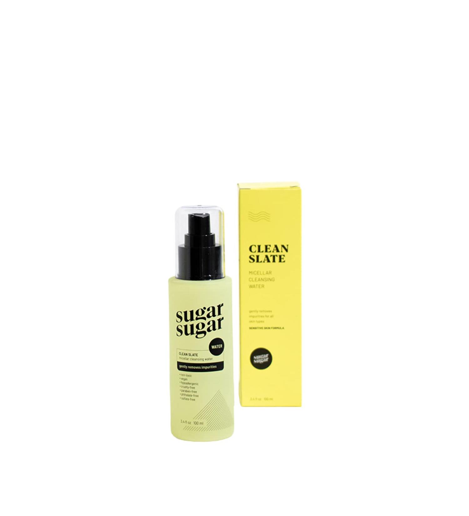 Buy Sugar Sugar Wax Clean Slate Micellar Cleansing Water | Vegan Hypoallergenic Makeup Remover & Toner - International Shipping Available - Buy Online on SooperMarket.com