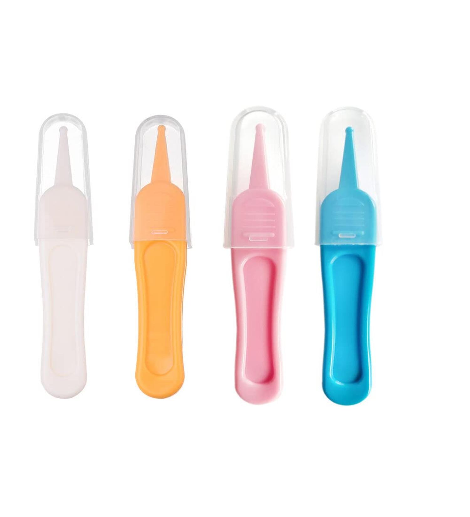 4PCS Plastic Nose Cleaning Tweezers with Safety Round Head Clip - Reusable Kids Navel Care Tool (4 colors) - Buy Online on SooperMarket.com