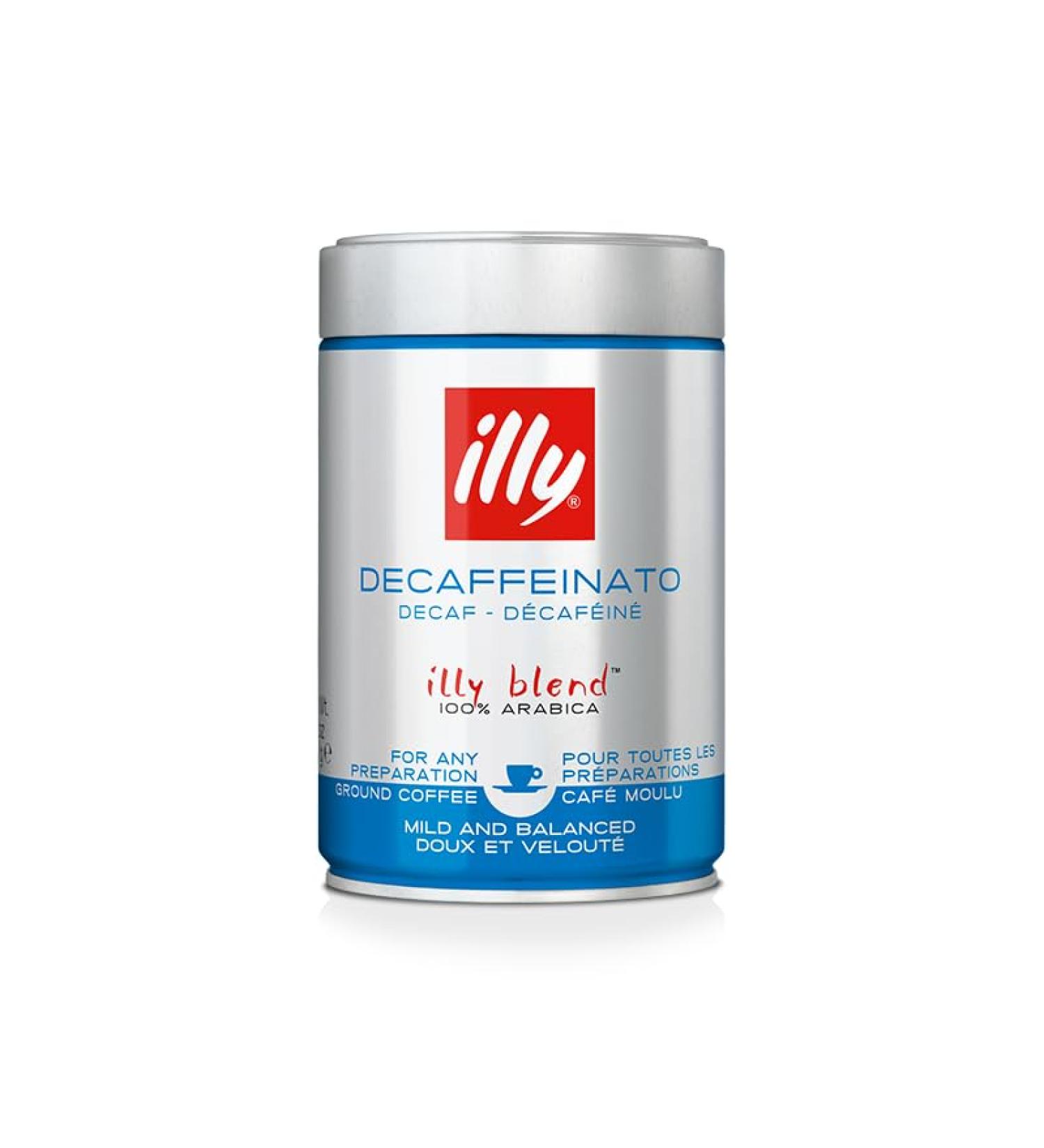 Illy Coffee DECAF Arabica Ground Coffee 12 x 250g