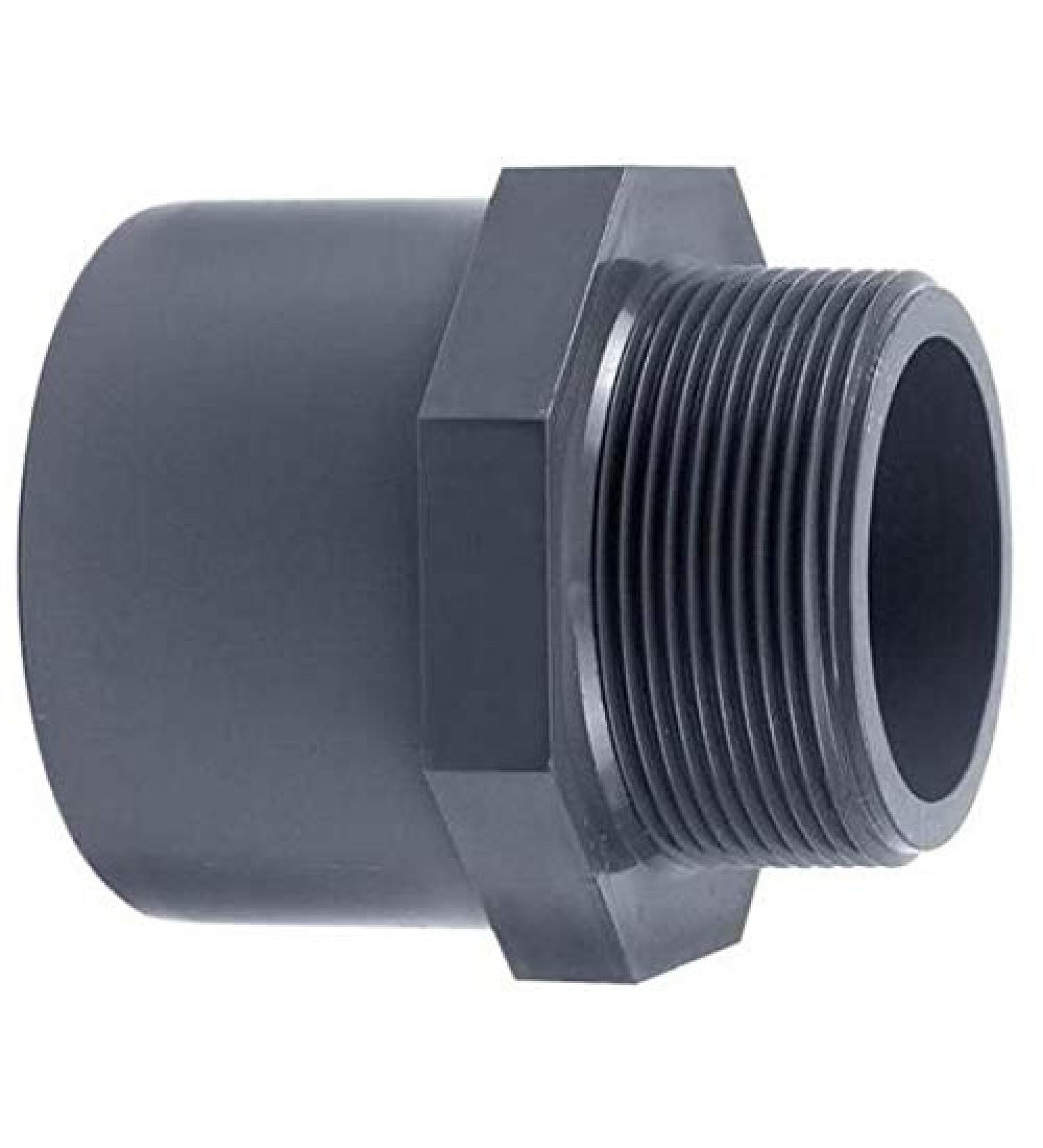 Adhesive transition nipple with one-sided socket 50 mm and 1 1/2" AG