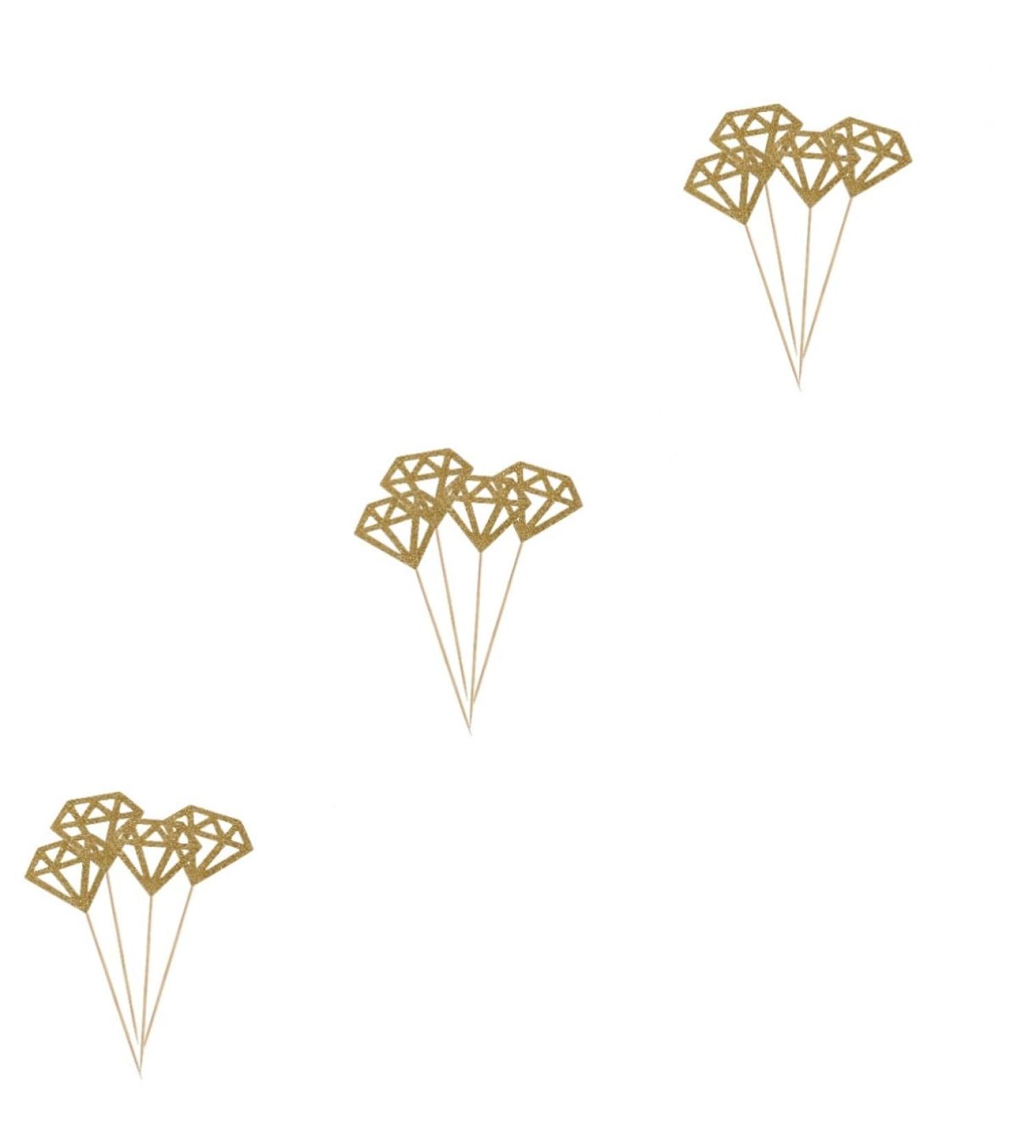 ibasenice Wedding D cor 300 Pcs Diamond Cake Topper Happy Birthday Topper Cake Picks Gold Diamond Topper Capacillos Para Cupcake Decor Cupcakes Diamond Cupcake Topper Paper Cup Wedding - Buy Online on SooperMarket.com
