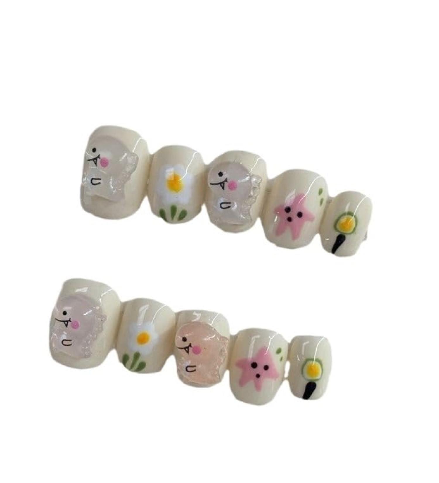 Handmade Wearing Armor Hand Drawn Cute Cartoon Handmade Fake Nail Art Nail enhancement (Size : M) - Buy Online on SooperMarket.com