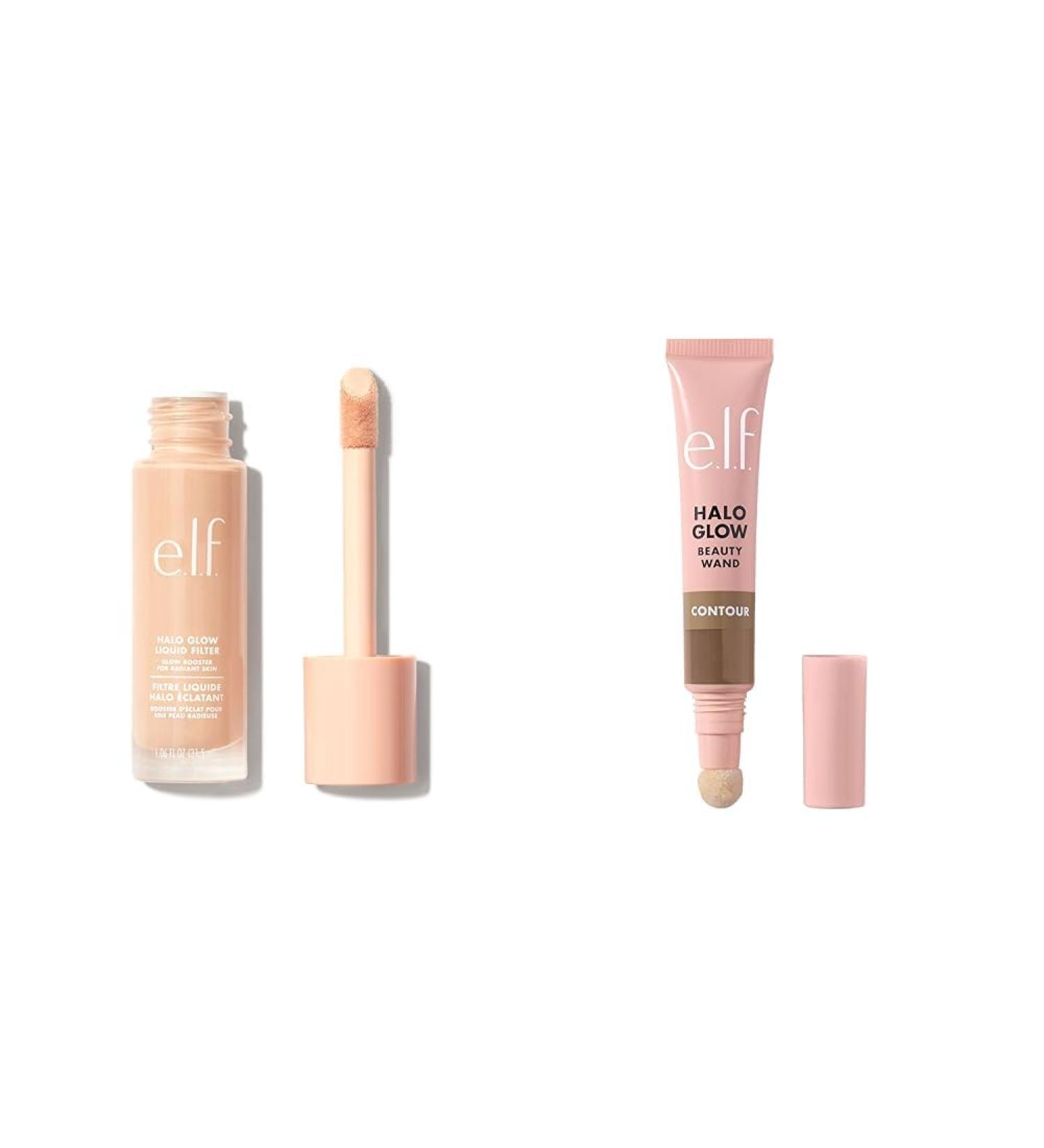 e.l.f. Halo Glow Liquid Filter Complexion Booster For A Glowing Soft-Focus Look & Halo Glow Contour Beauty Wand Liquid Contour Wand For A Naturally Sculpted Look Buildable Formula - Buy Online on SooperMarket.com