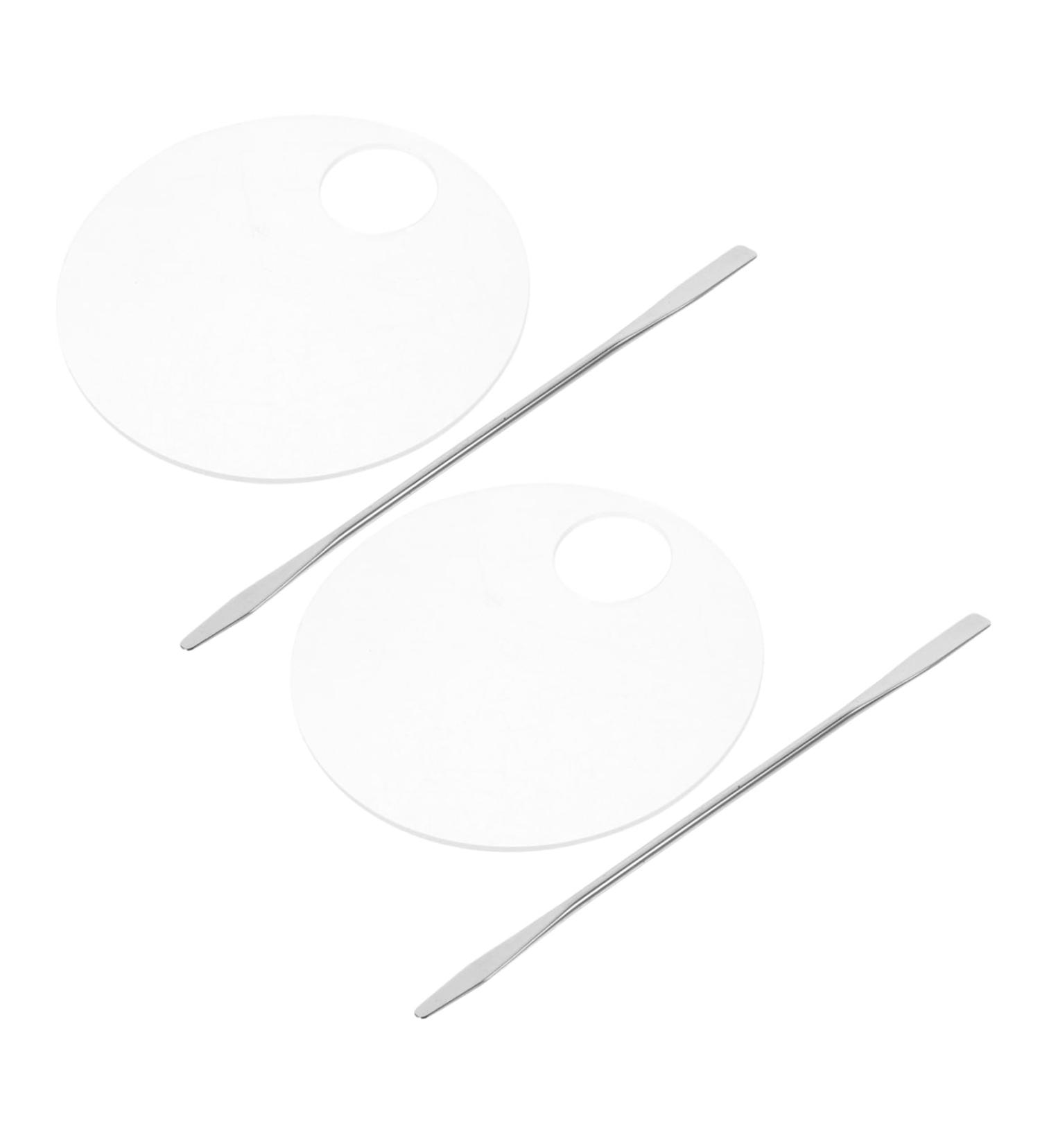 2 Sets Makeup Palette Tools | Acrylic & Metal Blending Palette for Foundation & Pigment Mixing International Shipping Available - Buy Online on SooperMarket.com