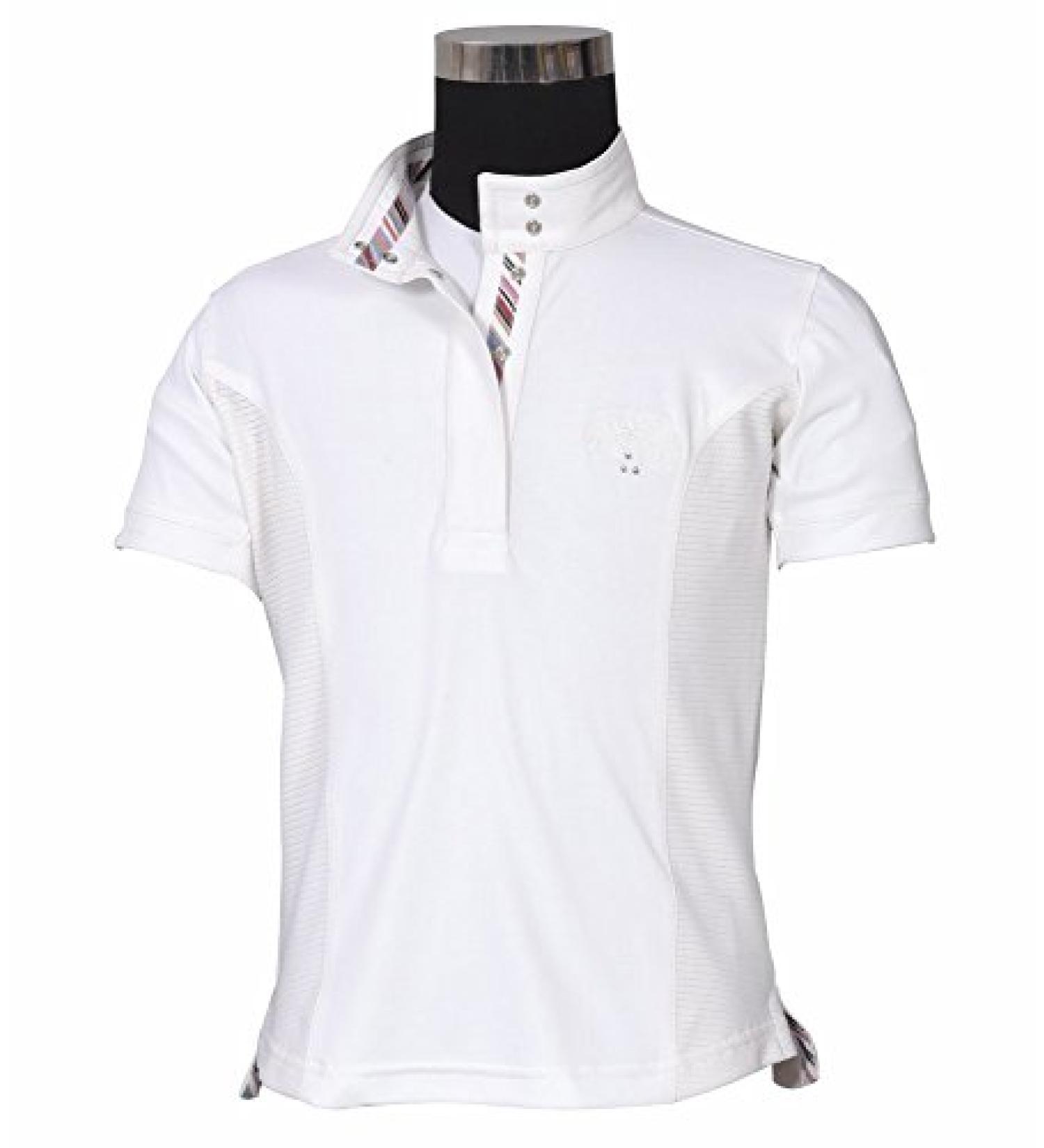 Equine Couture Children's Cara Short Sleeve Show Shirt | Color - White | Size - X-Large