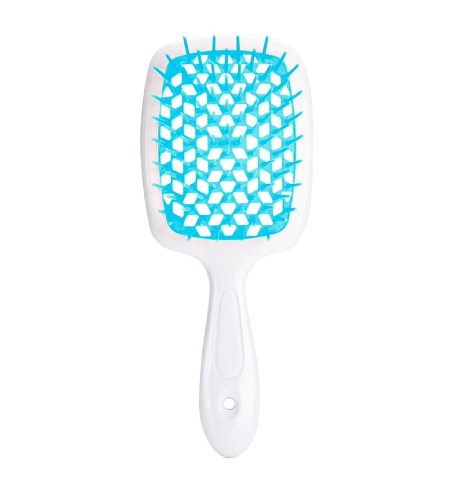 Comb Women's Scalp Massage Comb Hair Brush Women's Hollowed Out Home Salon Hair Styling Tool Comb Wide Tooth Comb (Color : Blue-white) - Buy Online on SooperMarket.com