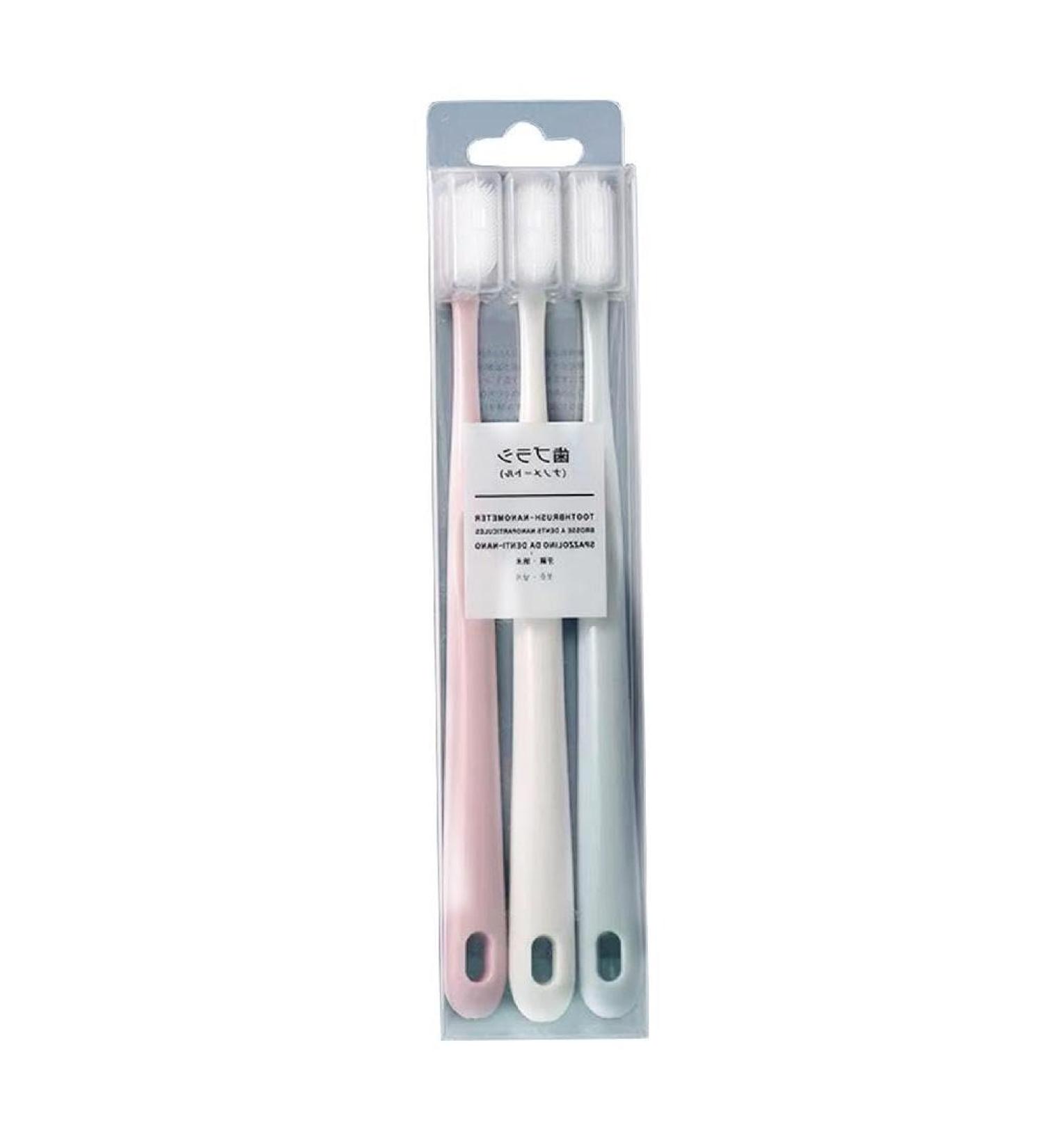 Eco-Friendly Ultrafine Soft Bristle Toothbrush Set for Adults & Children - Travel Size Oral Hygiene - Buy Online on SooperMarket.com