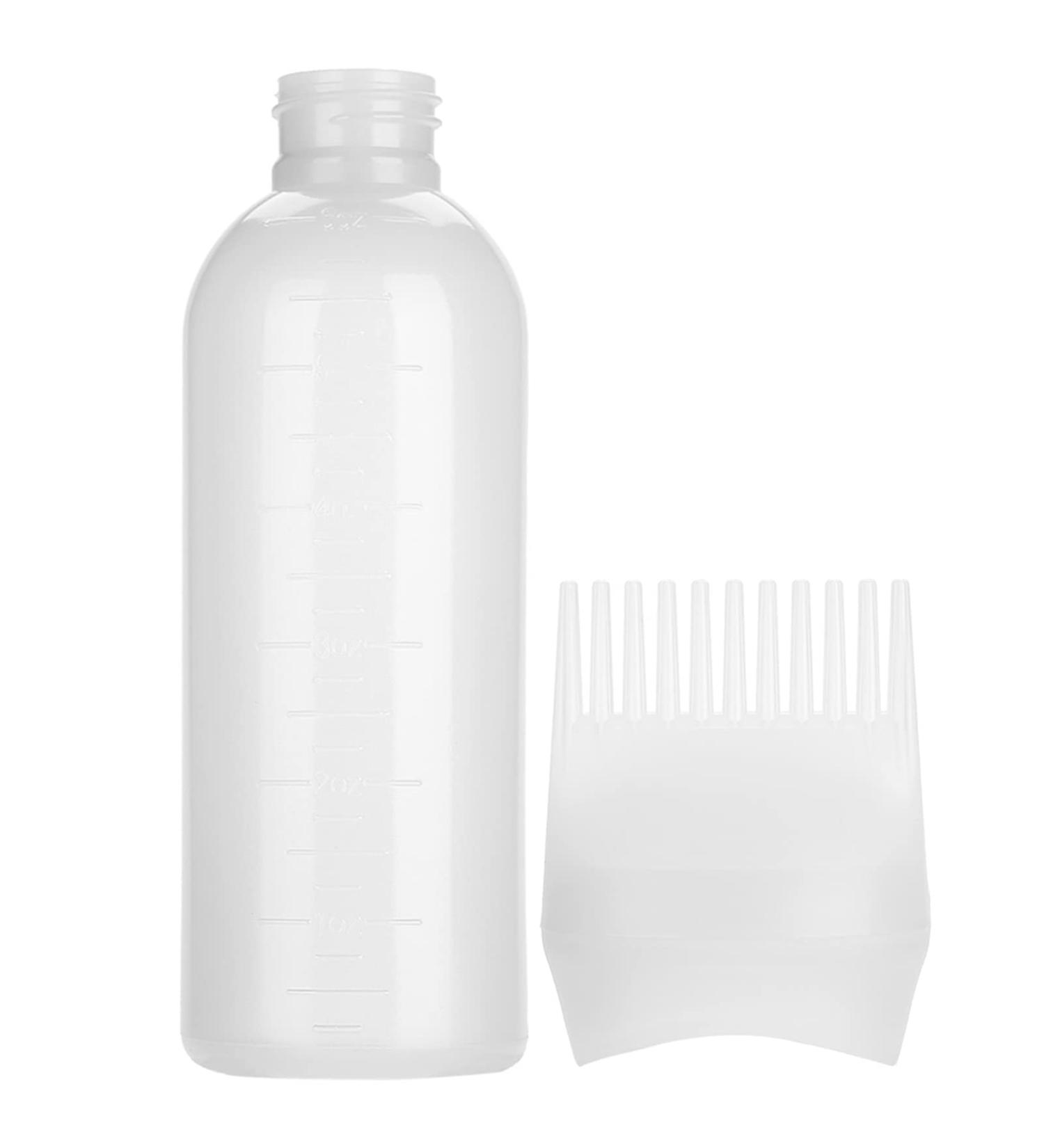 Hair Dyeing Bottle with Graduated Scale for Brush Shampoo Hair Color Oil Comb Applicator Tool Professional Hair Dye Brush Bottle(White) - Buy Online on SooperMarket.com
