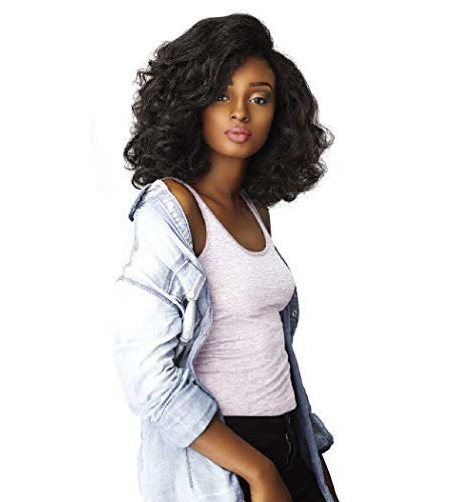 Sensationnel CKCo HalfWig - Synthetic Instant weave full wig style CURLS KINKS AND CO Half wig - TOP LADY (1B)
