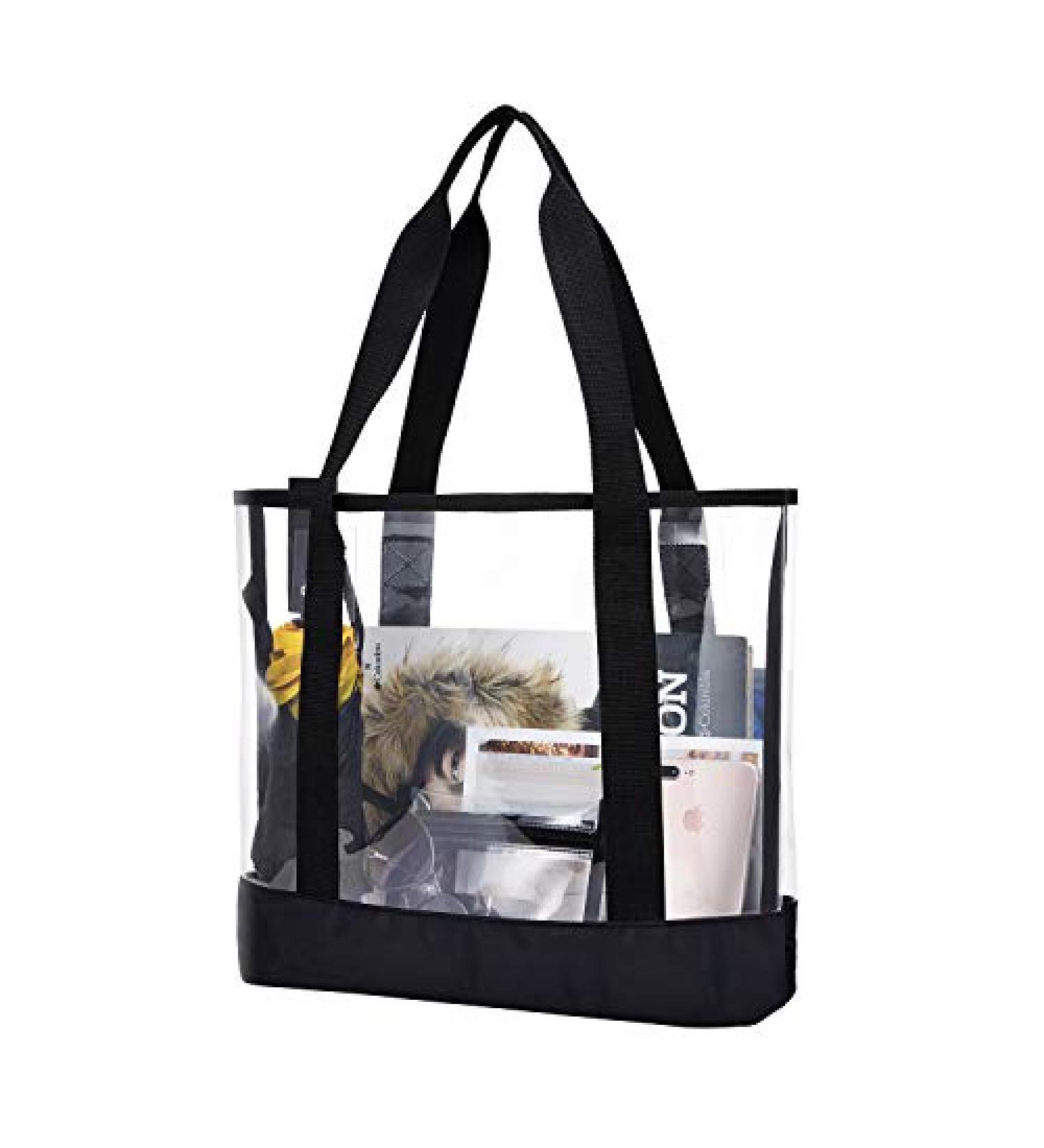 BORMELUN Clear Tote Bag for Women - Large Transparent Handbag in Black - Buy Online on SooperMarket.com