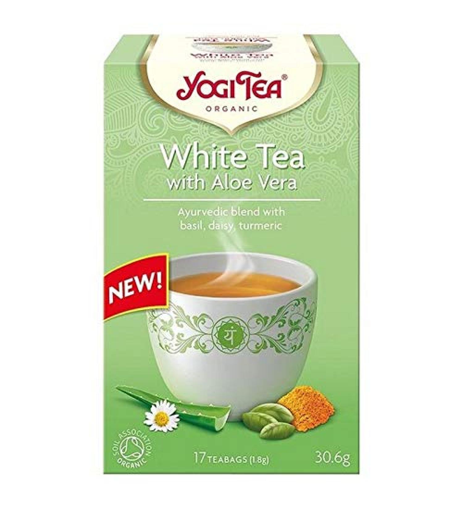 4X Yogi Tea Organic White Tea Bags with Aloe Vera 17 per Pack