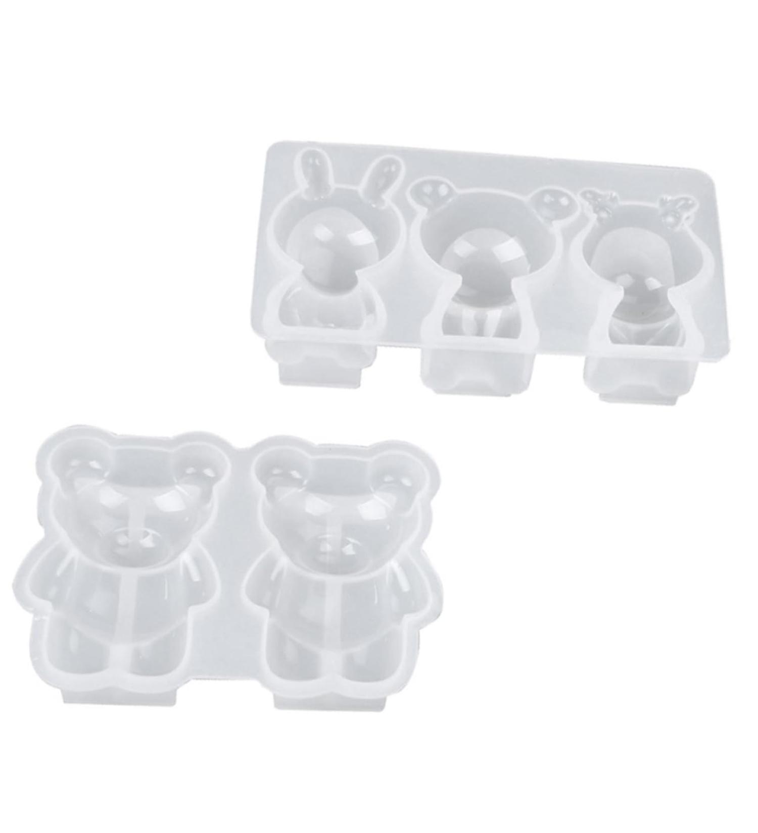 MAGICLULU Silicone Animals 2pcs Coaster Bear Mold Dessert Cake Adorable Pendants Crystal Baking Resin Earring DIY Cartoon Doll 11.5X6.3X2.4CM White - Buy Online on SooperMarket.com