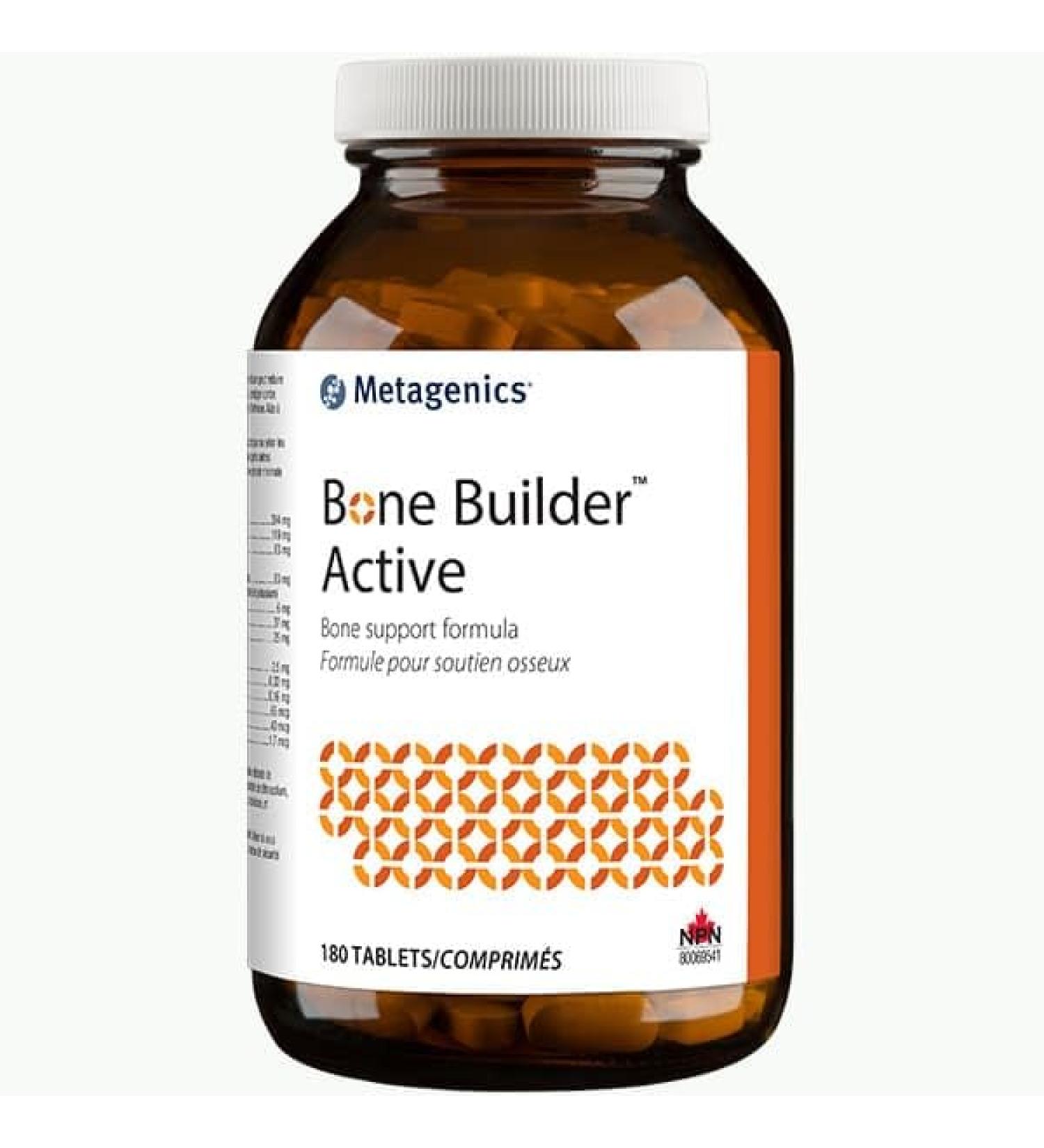 Metagenics - Bone Builder Active - Bone Support with Calcium Magnesium Vitamin C Phosphorus D-Glucosamine Sulfate KCl and More - 180 Tablets
