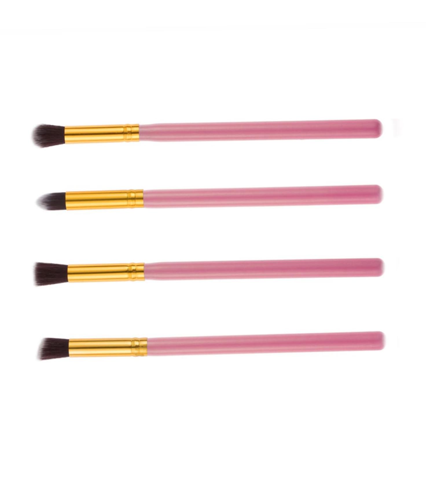 Healeved 4pcs Set Eye Make-up Brush Kit Blending Eyeshadow Brush Eyeshadow Stick Eyeliner Brushes Pink
