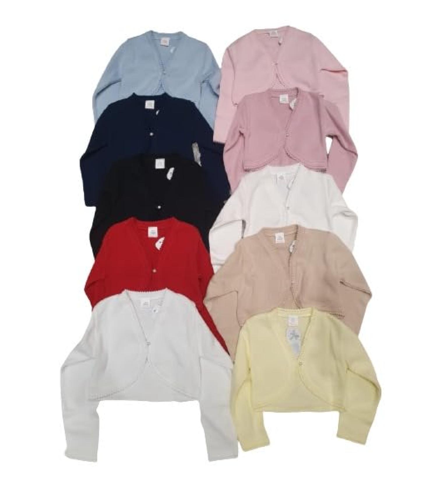 Baby Pink Knitted Cotton Cardigan for Kids - Cozy Long Sleeve Bolero Shrug (6 Years) - Buy Online on SooperMarket.com