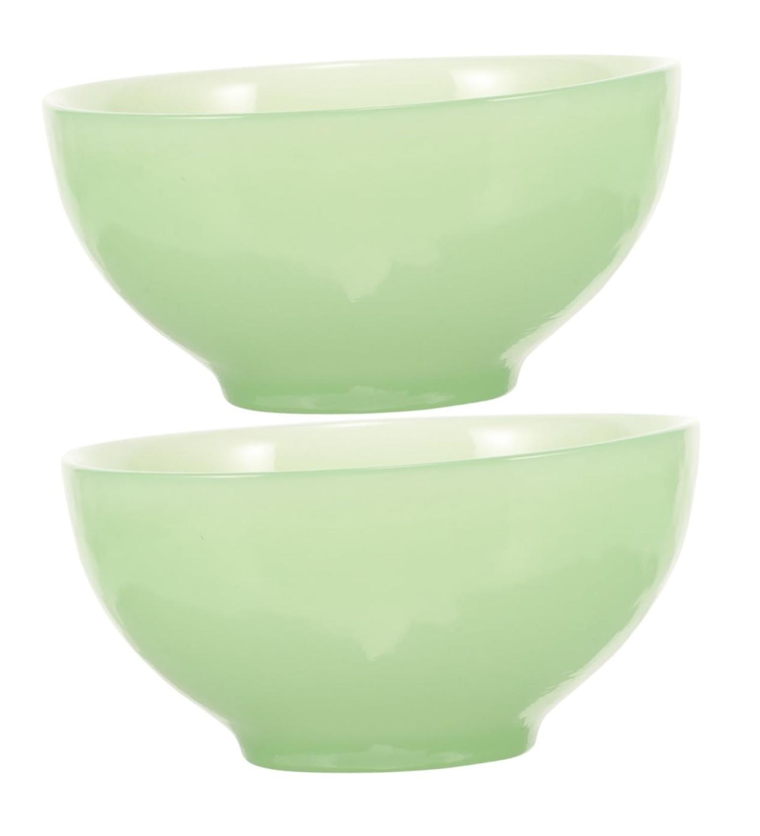 2-Piece Green Terrarium Bowls for Men's Care | Decorative Soap & Shaving Bowl - Jade Glass Containers 11.5x11.5x5cm - Buy Online on SooperMarket.com