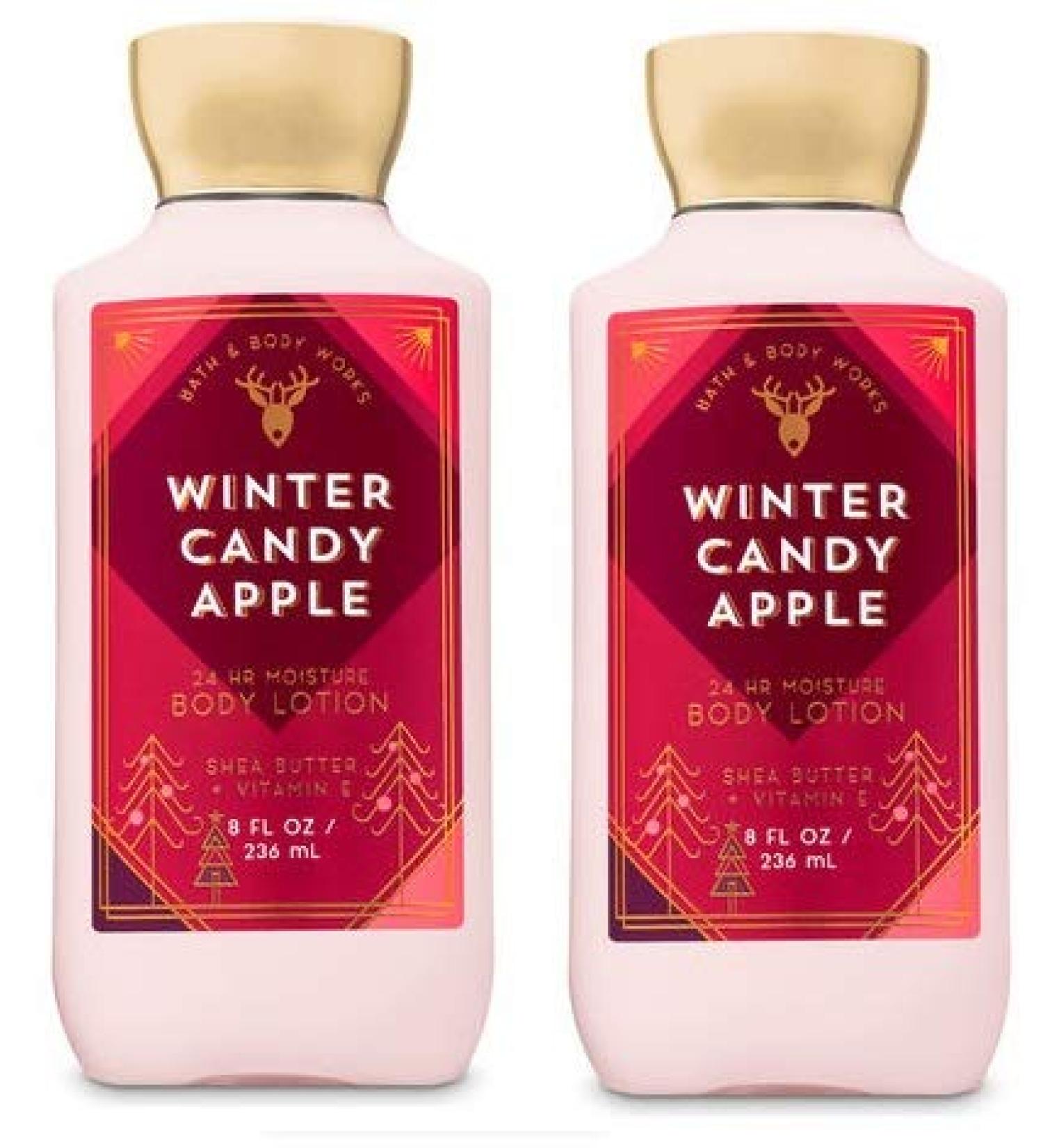 Bath and Body Works 2 Pack Winter Candy Apple Super Smooth Body Lotion 8 Oz