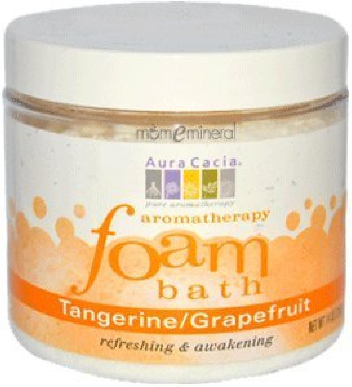 Aura Cacia Refreshing Tangerine & Grapefruit Aromatherapy Foam Bath | 14 oz. Jar
